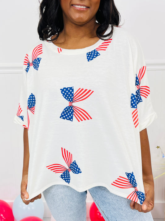 Star Spangled Bows Top