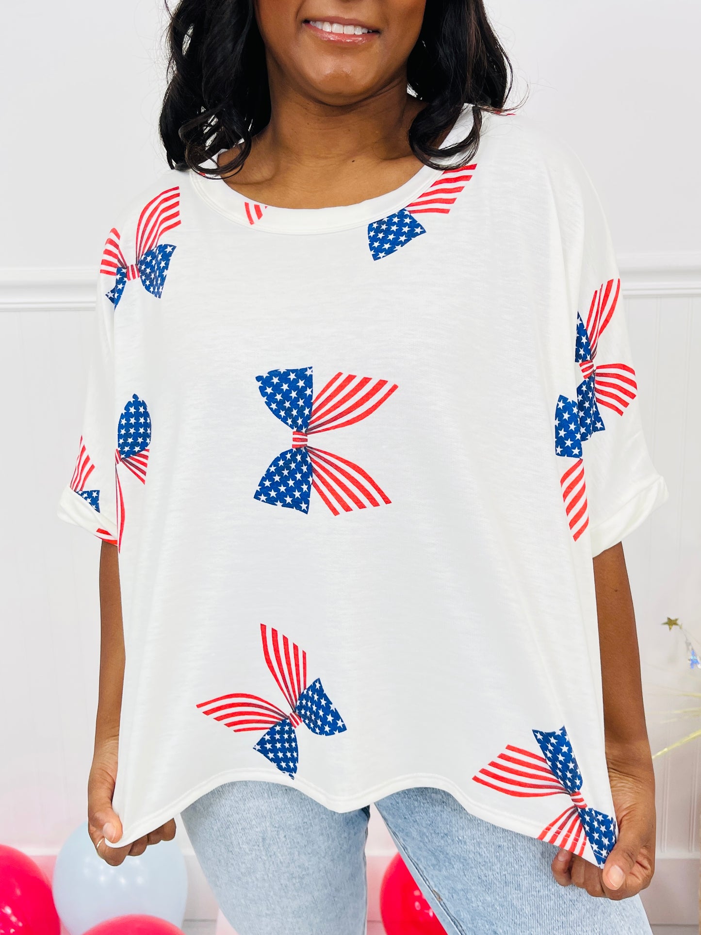 Star Spangled Bows Top