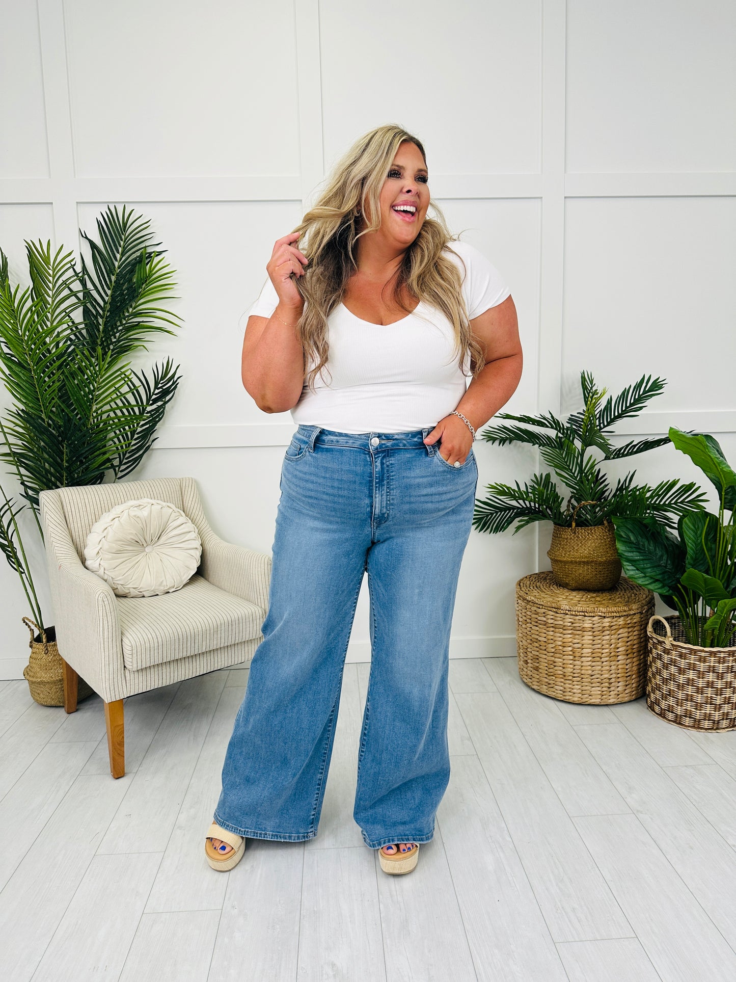 Lovervet Swept Away Palazzo Jeans