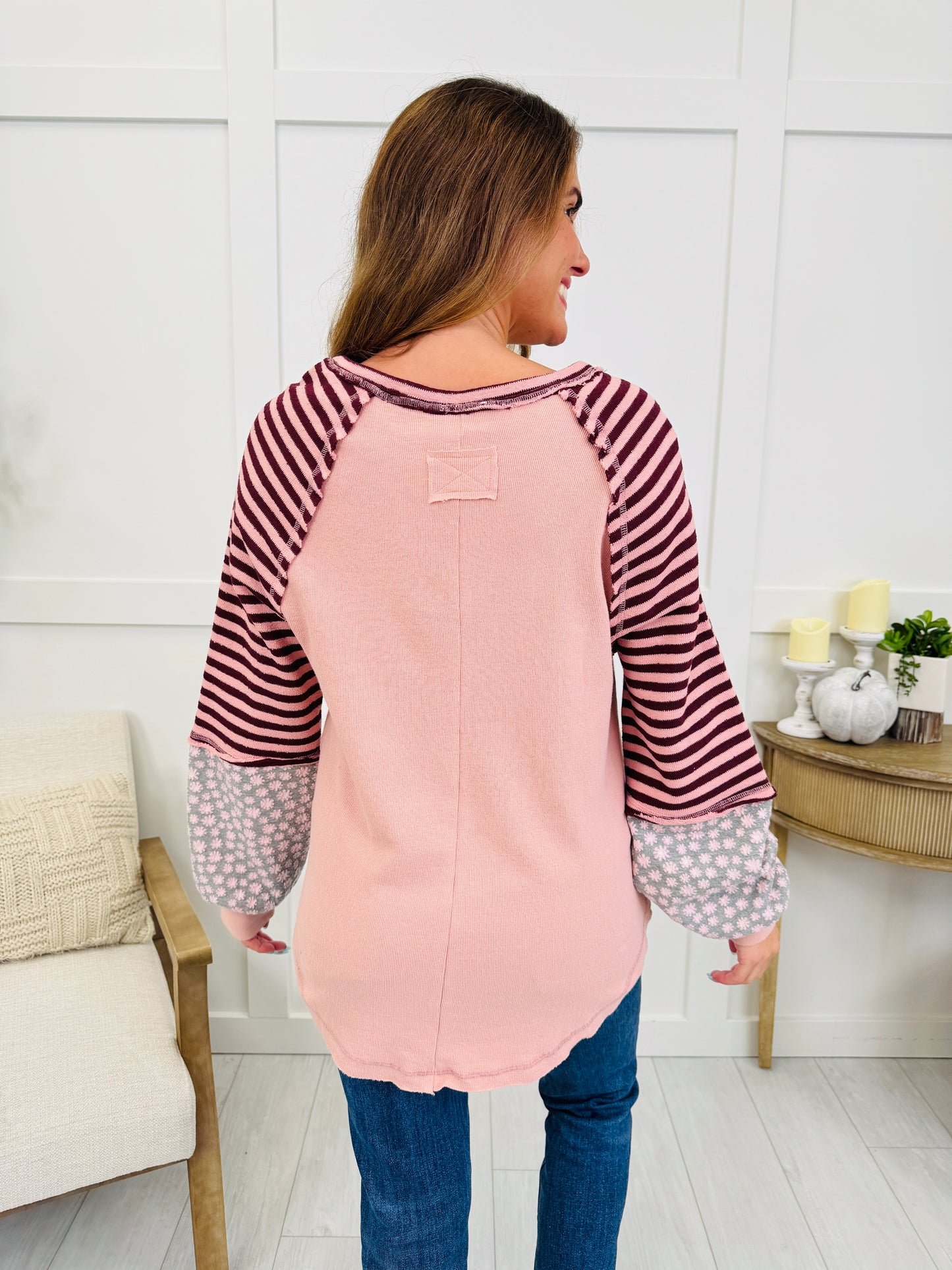Struck By Stripes Sweater in Blush