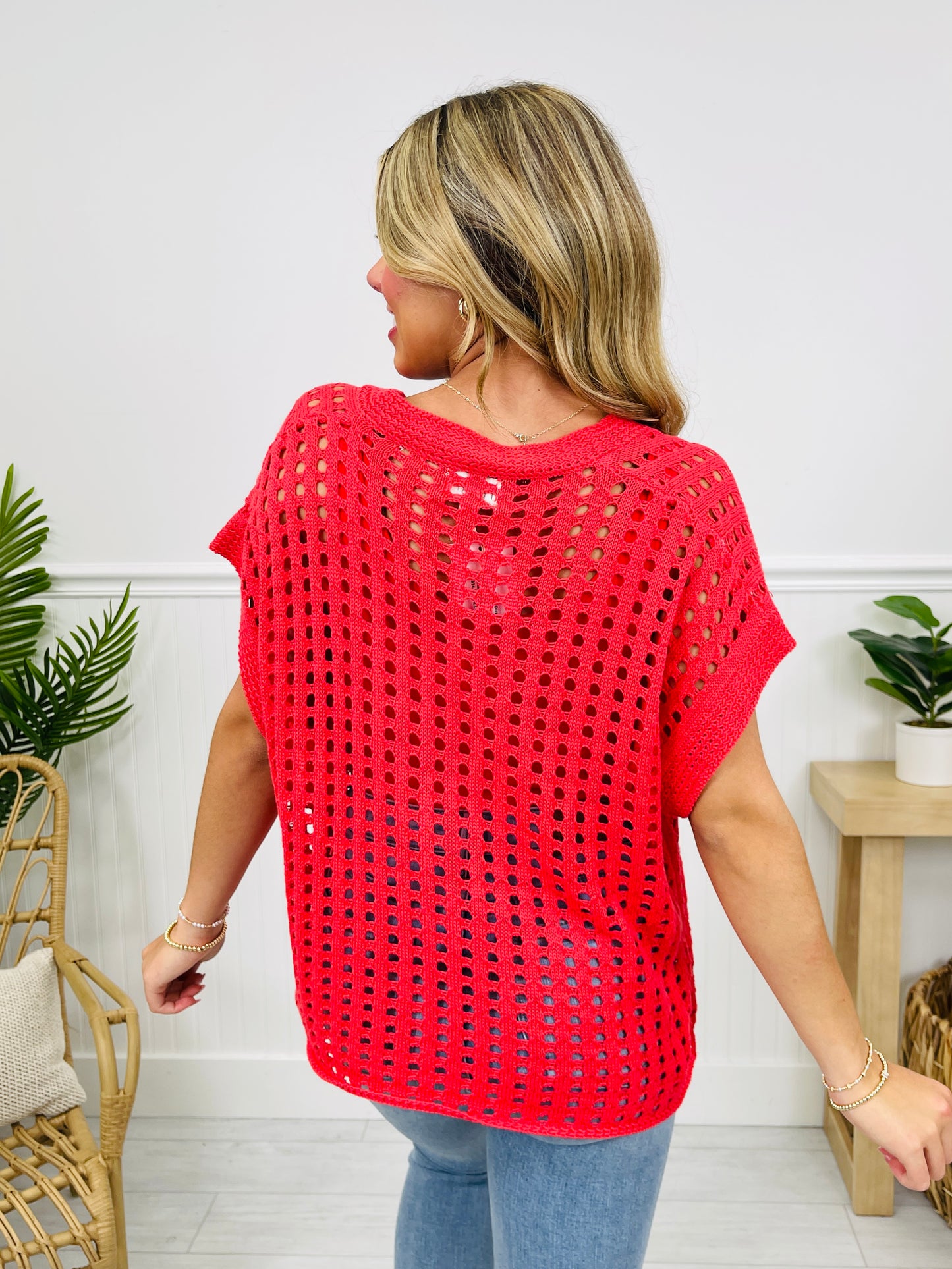 Blazing Trails Top in Coral