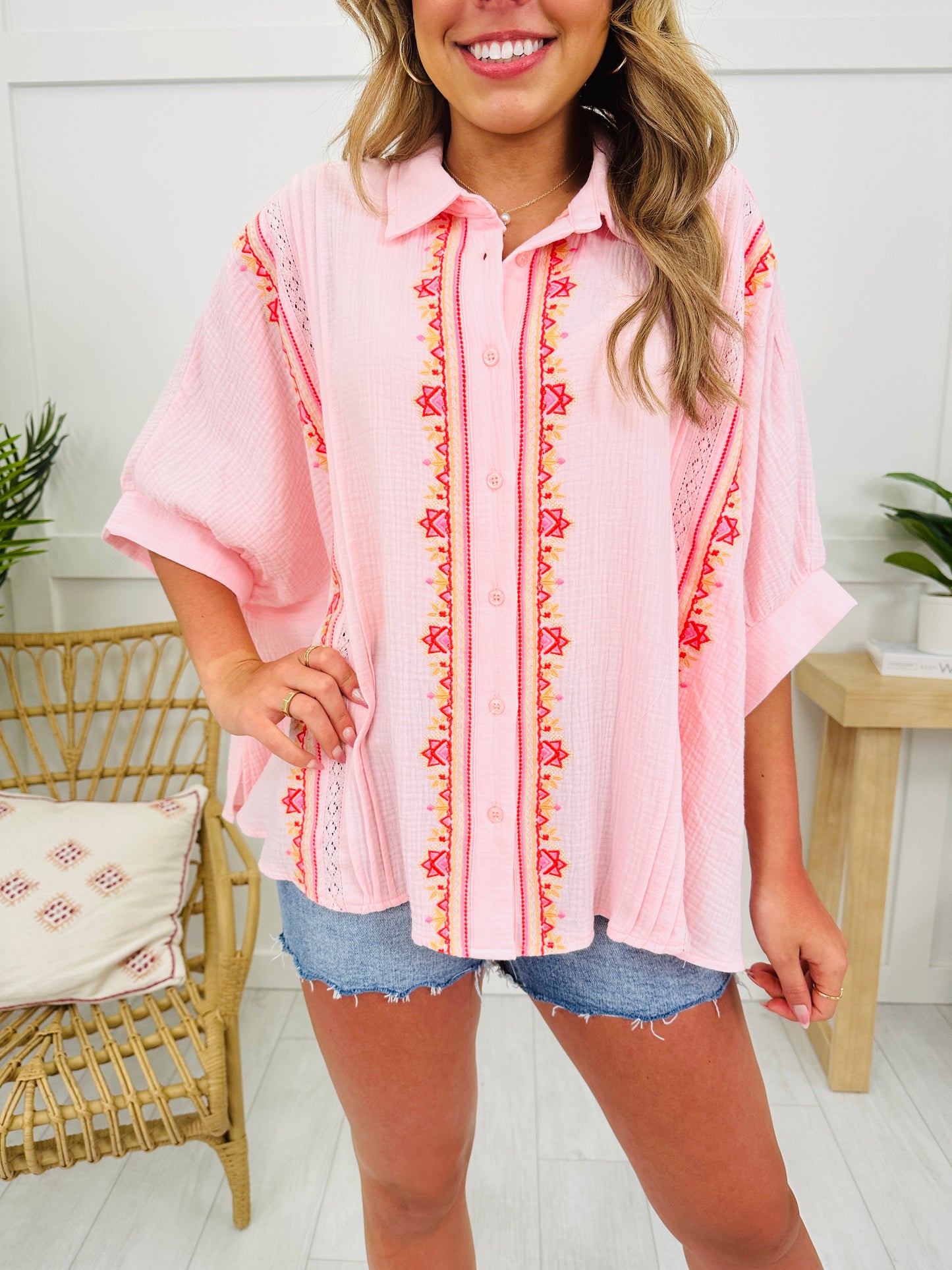 Sunset Stitches Top