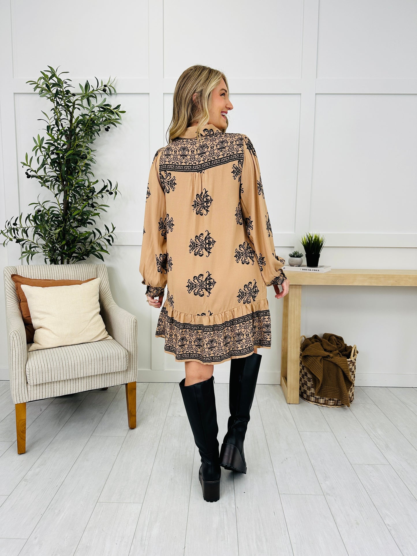 Fringe Theory Dress in Khaki