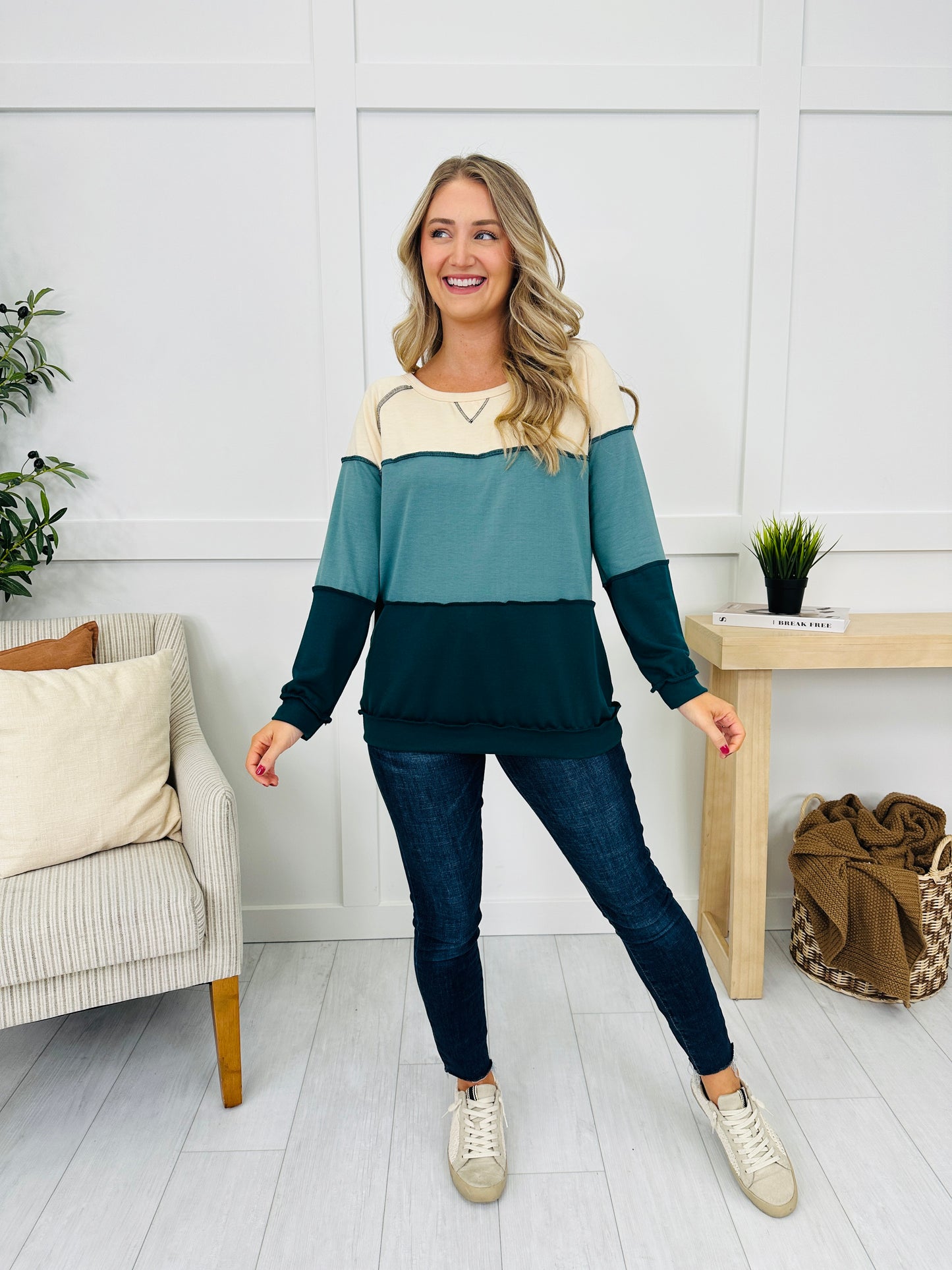Skip The Rules Top in Teal Combo