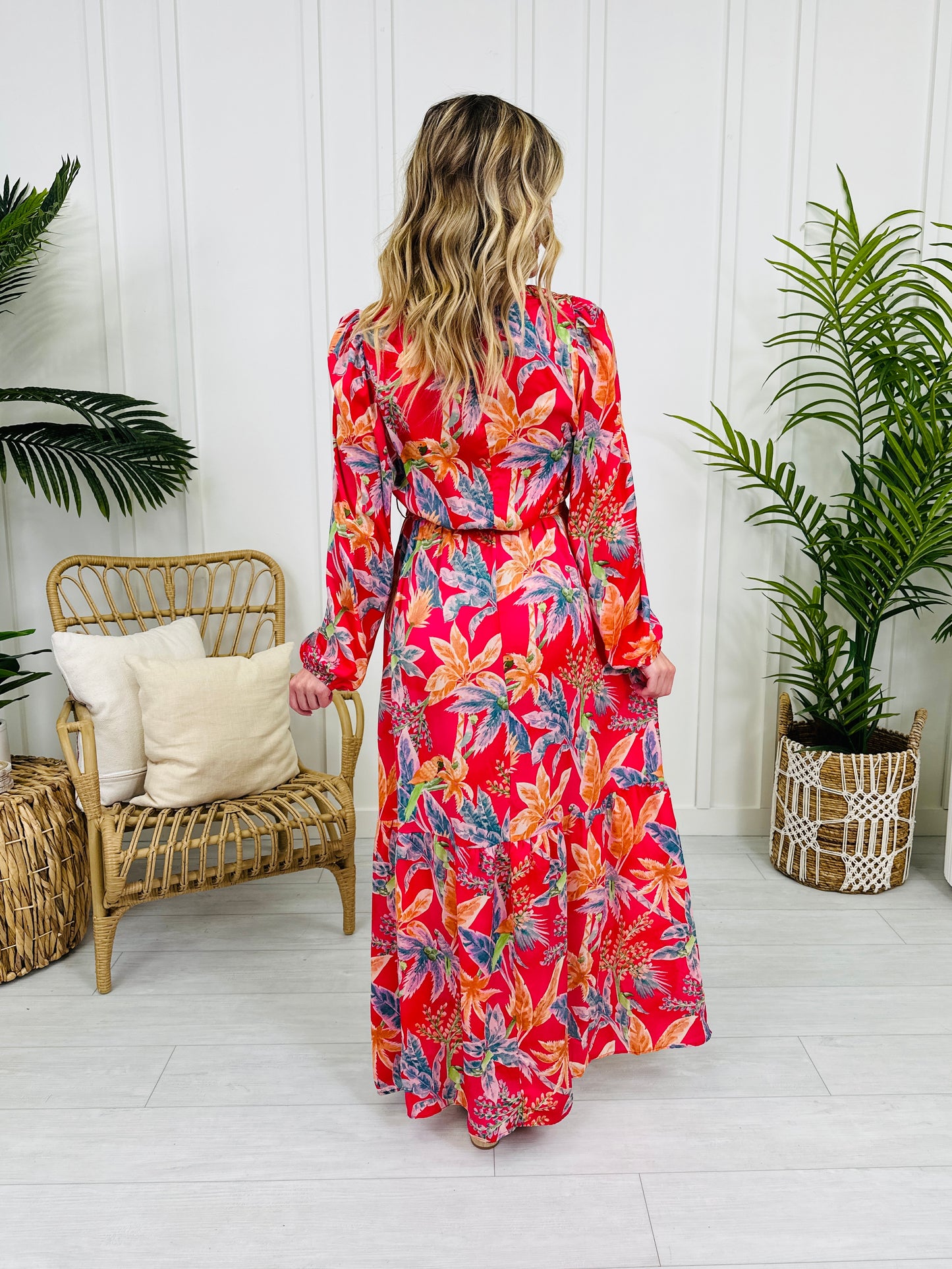 Tropical Tease Dress in Hot Pink