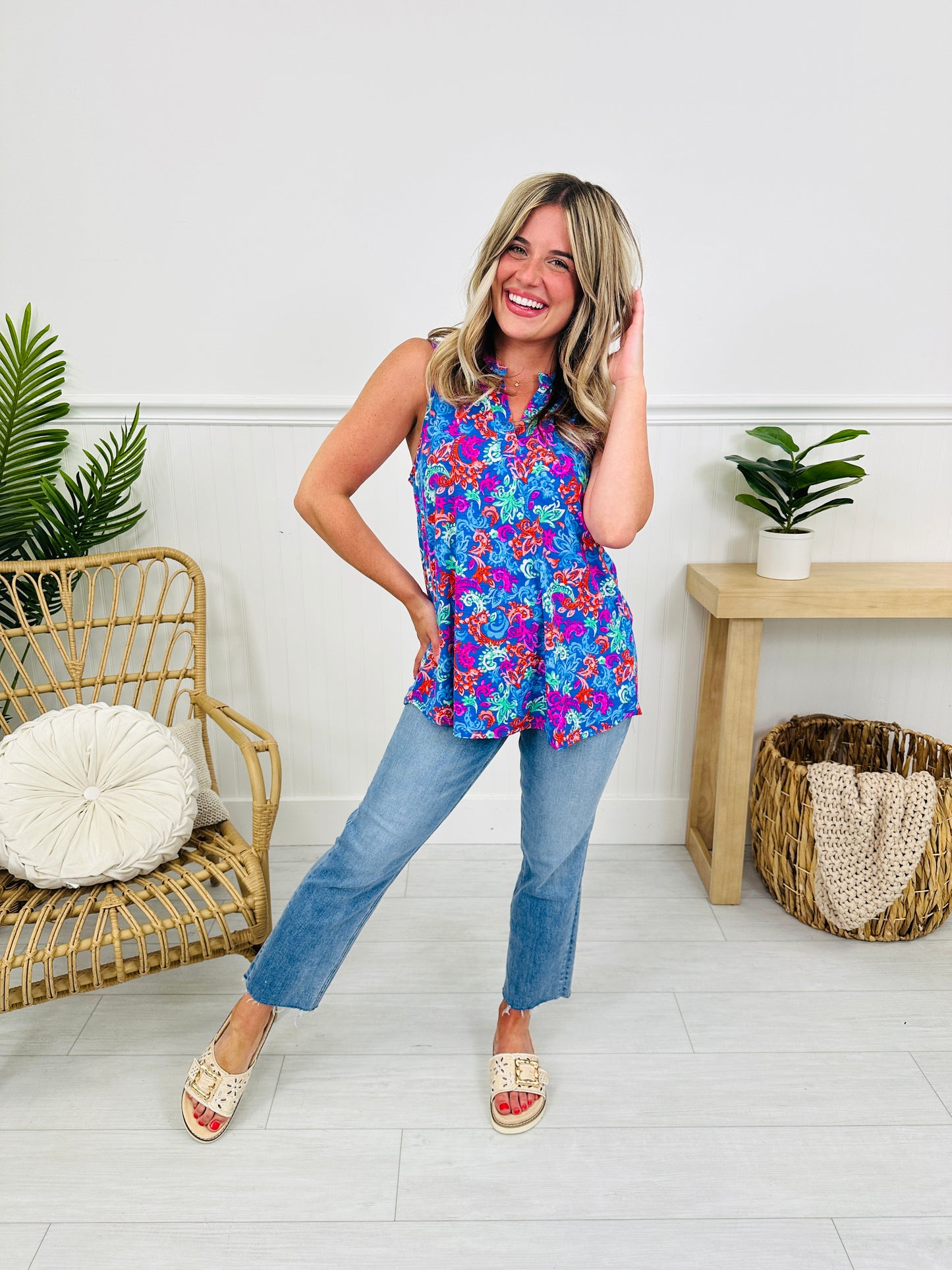 Sunny Days Tank Top in Miami Beach Print