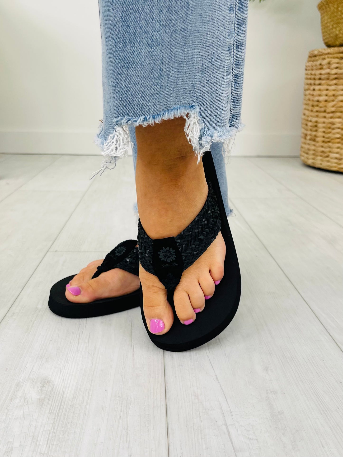 Blissfully Braided Flip Flops In Black