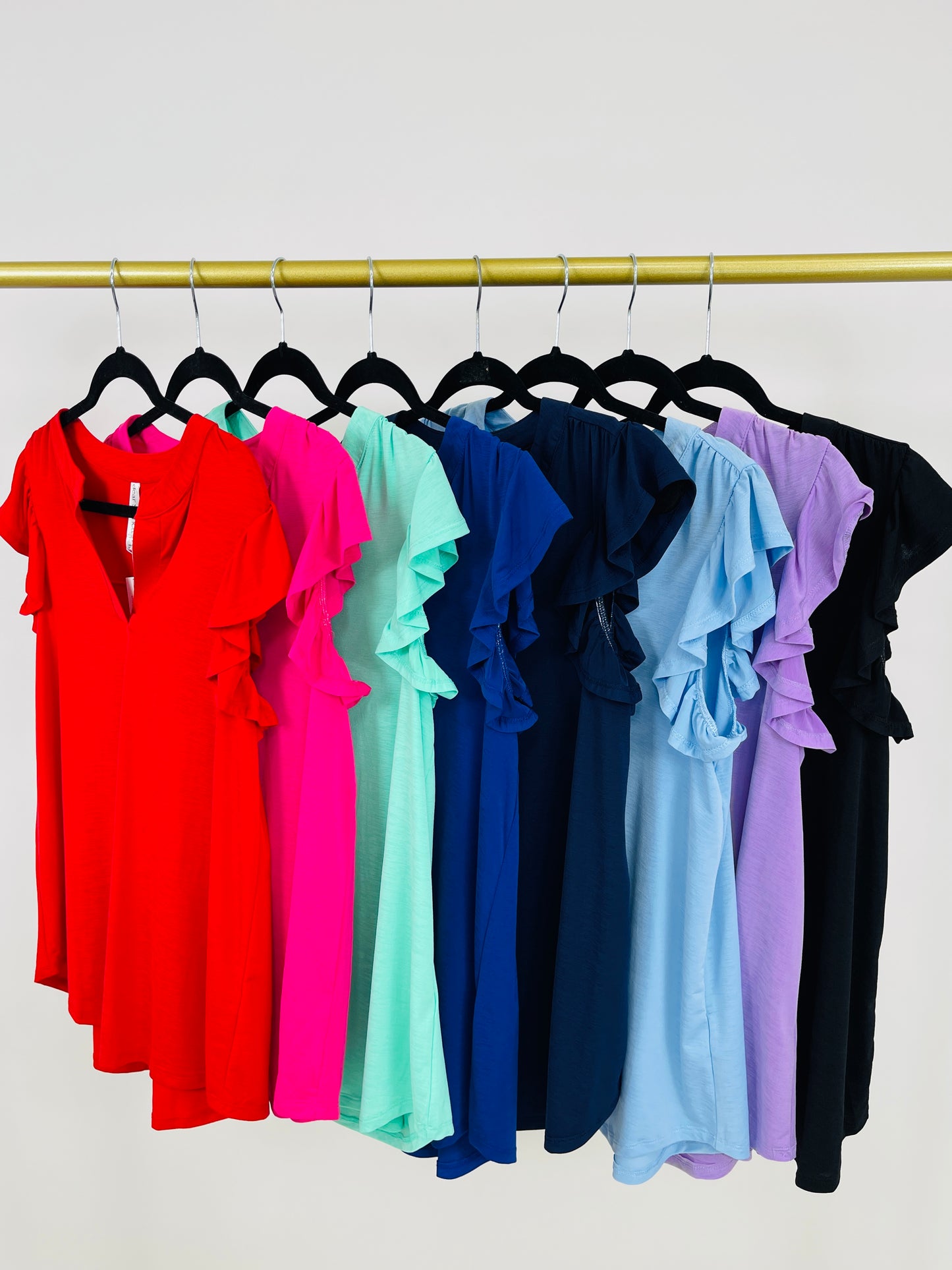 Ruffle Effect Top- Multiple Colors!