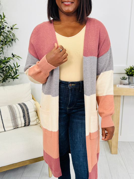 Falling Into Place Cardigan in Mauve