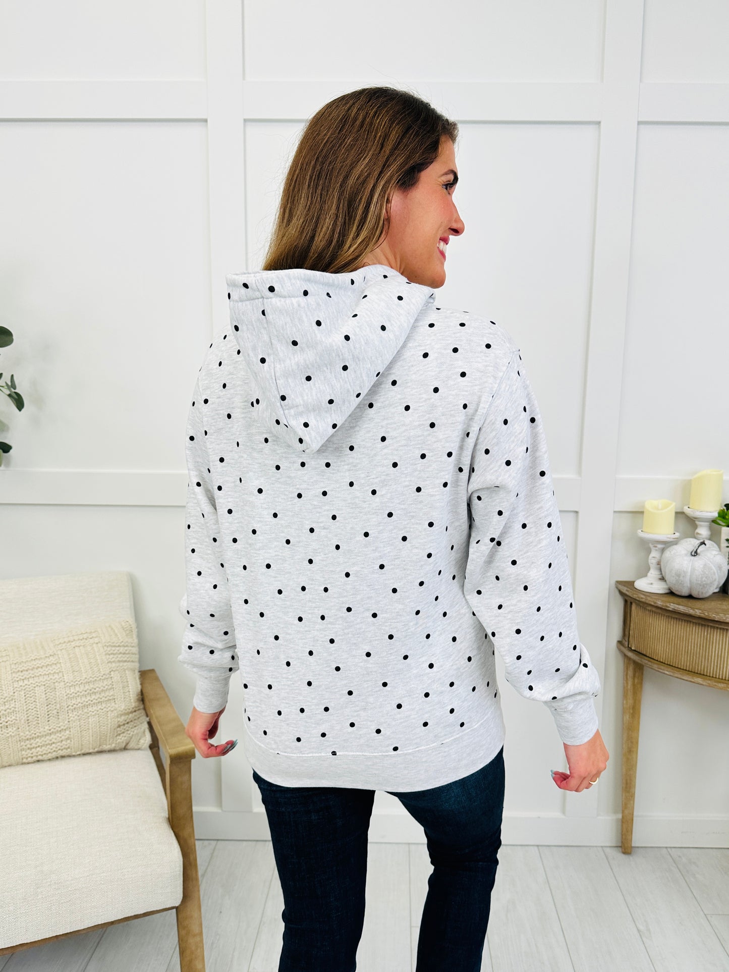 On The Dot Hoodie In Ice Grey