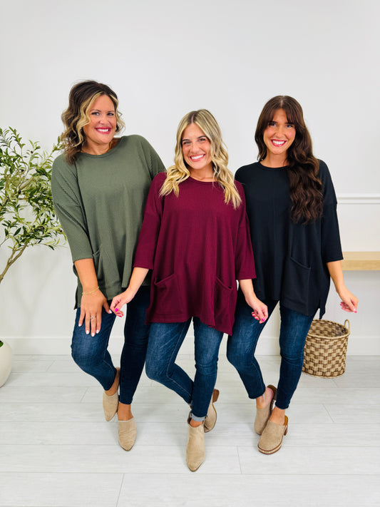 Easy On Repeat Top In Multiple Colors