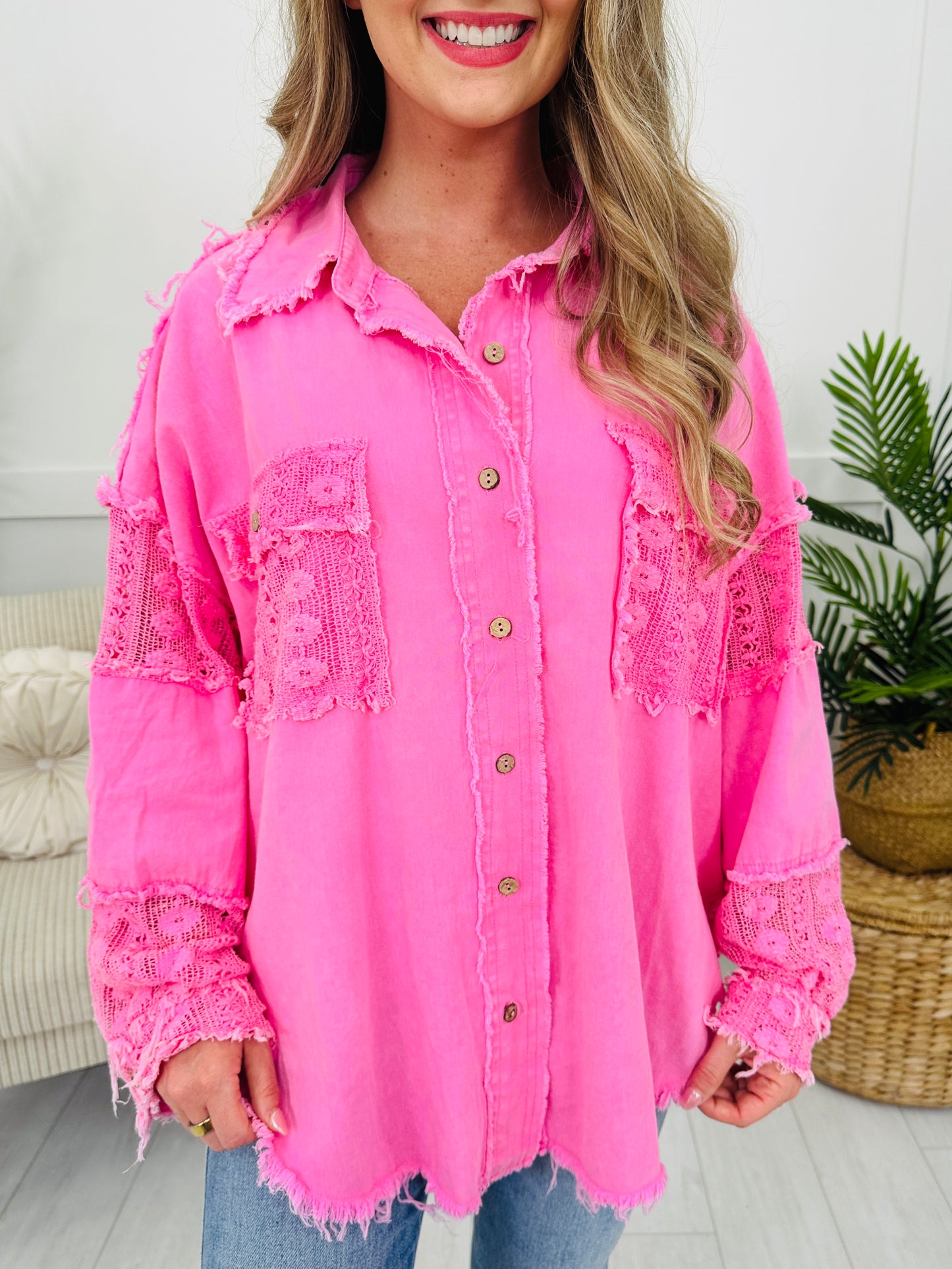 The Overlay Top in Pink