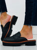 The Cozy Commander Mules in Black