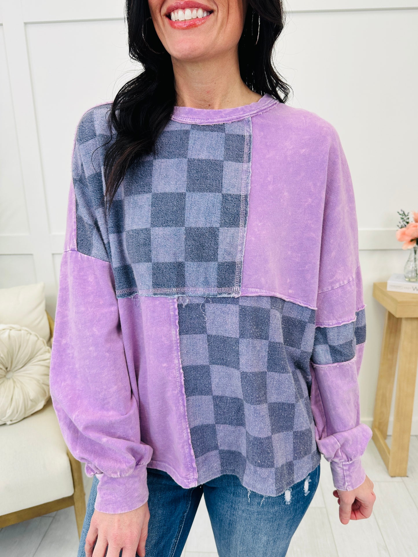 Checkered Ease Top- Multiple Colors!