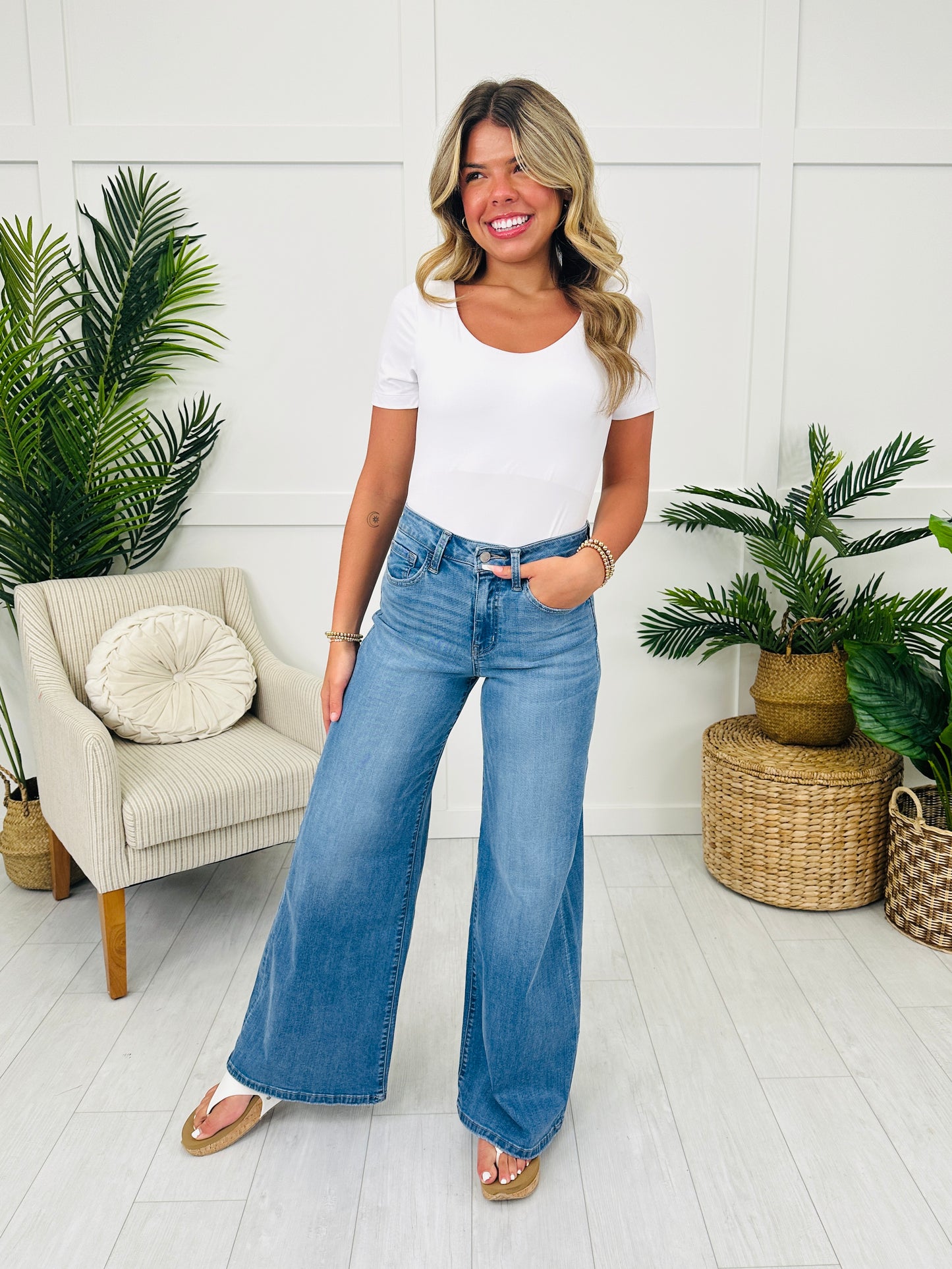 Lovervet Swept Away Palazzo Jeans