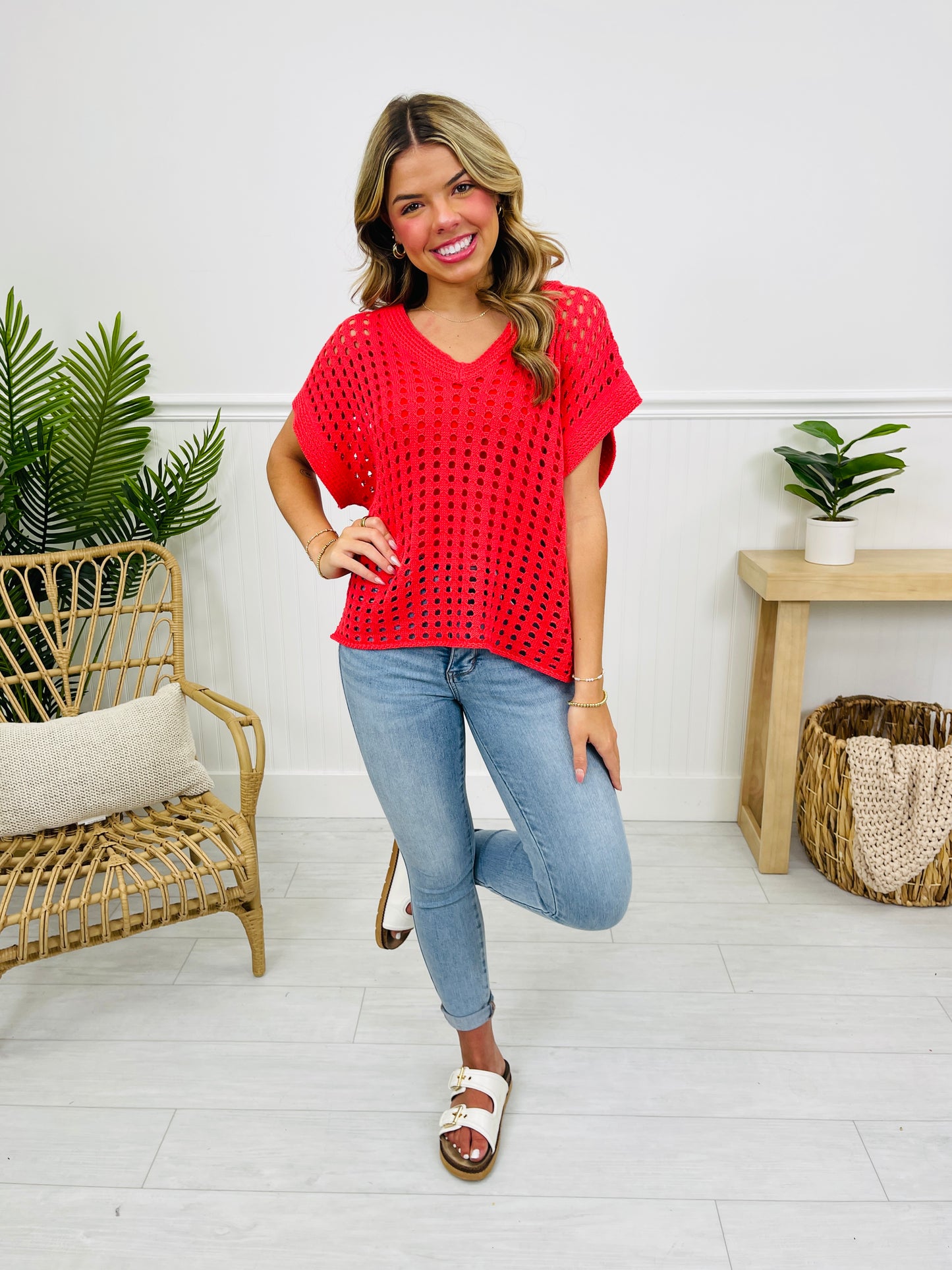 Blazing Trails Top in Coral