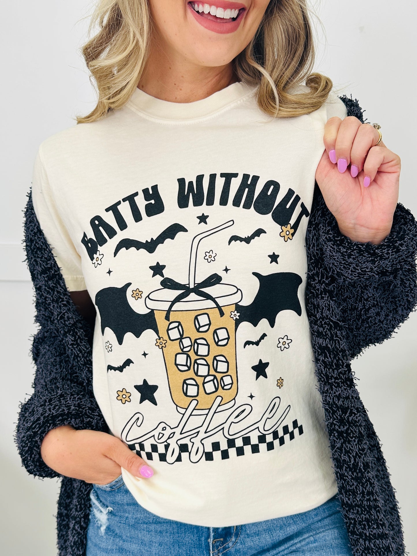 Batty Without Coffee Graphic Tee