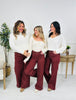 Judy Blue Cranberry Crush Retro Wide Leg Jeans