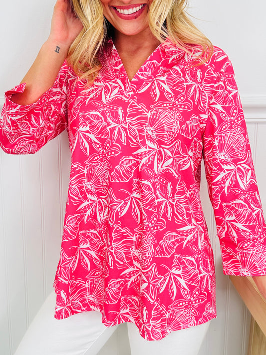 Bloom in Spring Top In Seashell Print