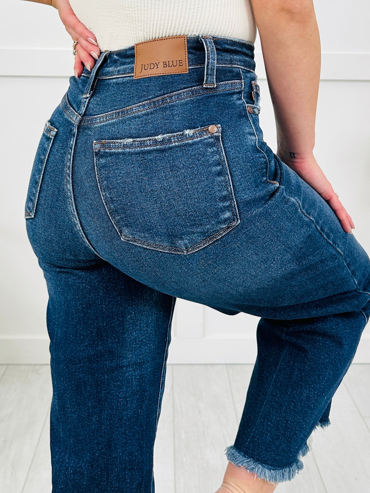 Judy Blue On The Fly Cropped Wide Leg Jeans