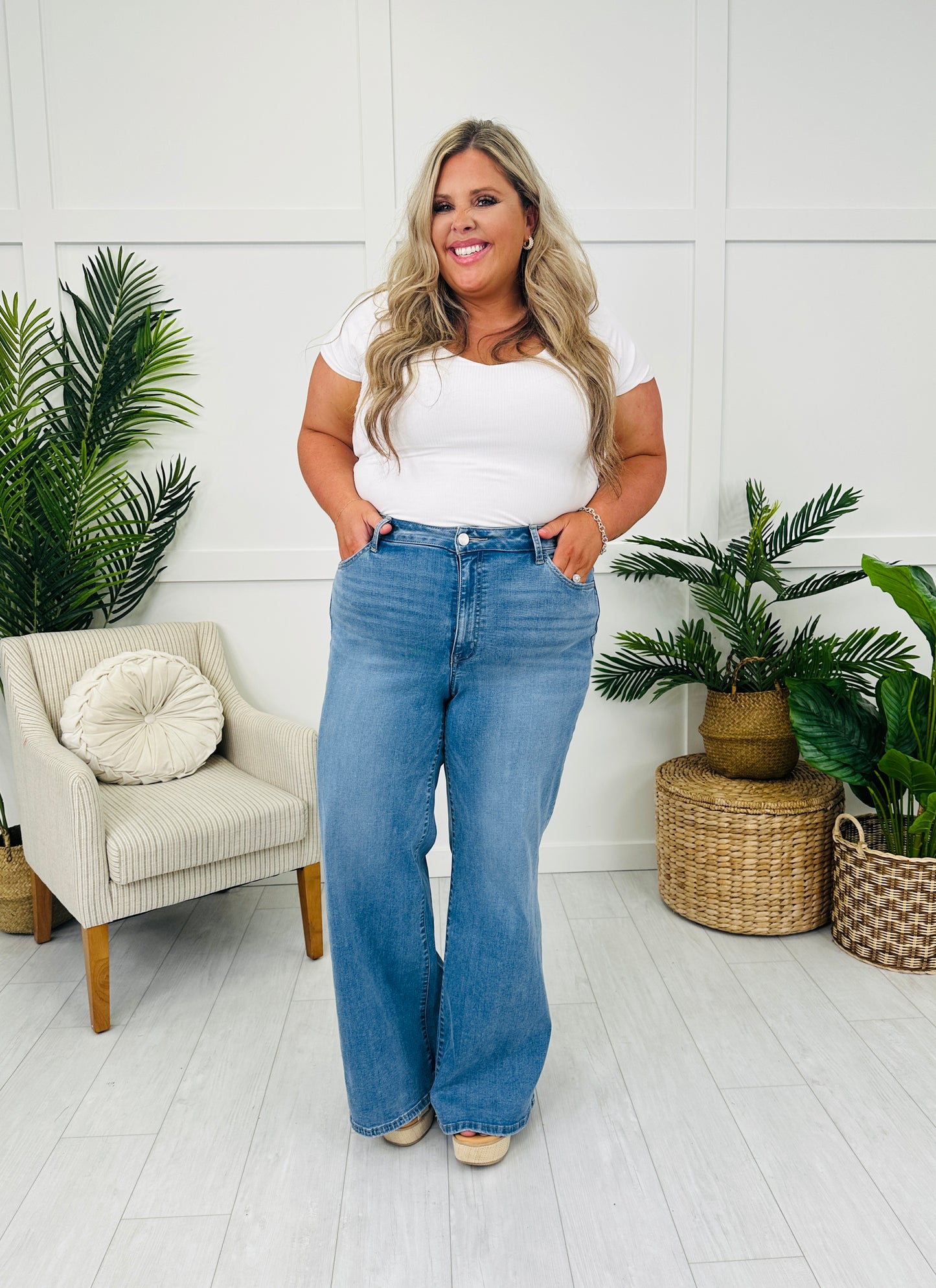 Lovervet Swept Away Palazzo Jeans