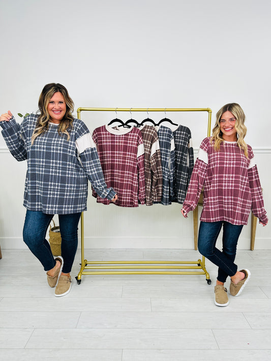 Merry In Plaid Top- Multiple Colors!