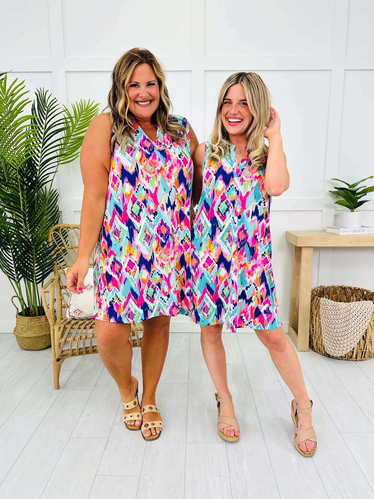 Palms And Plans Dress in Cocoa Beach Print