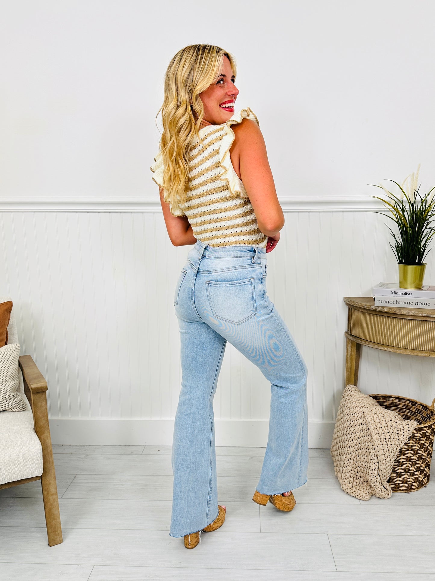 Made You Look Tummy Control Flare Vintage Wash Jeans