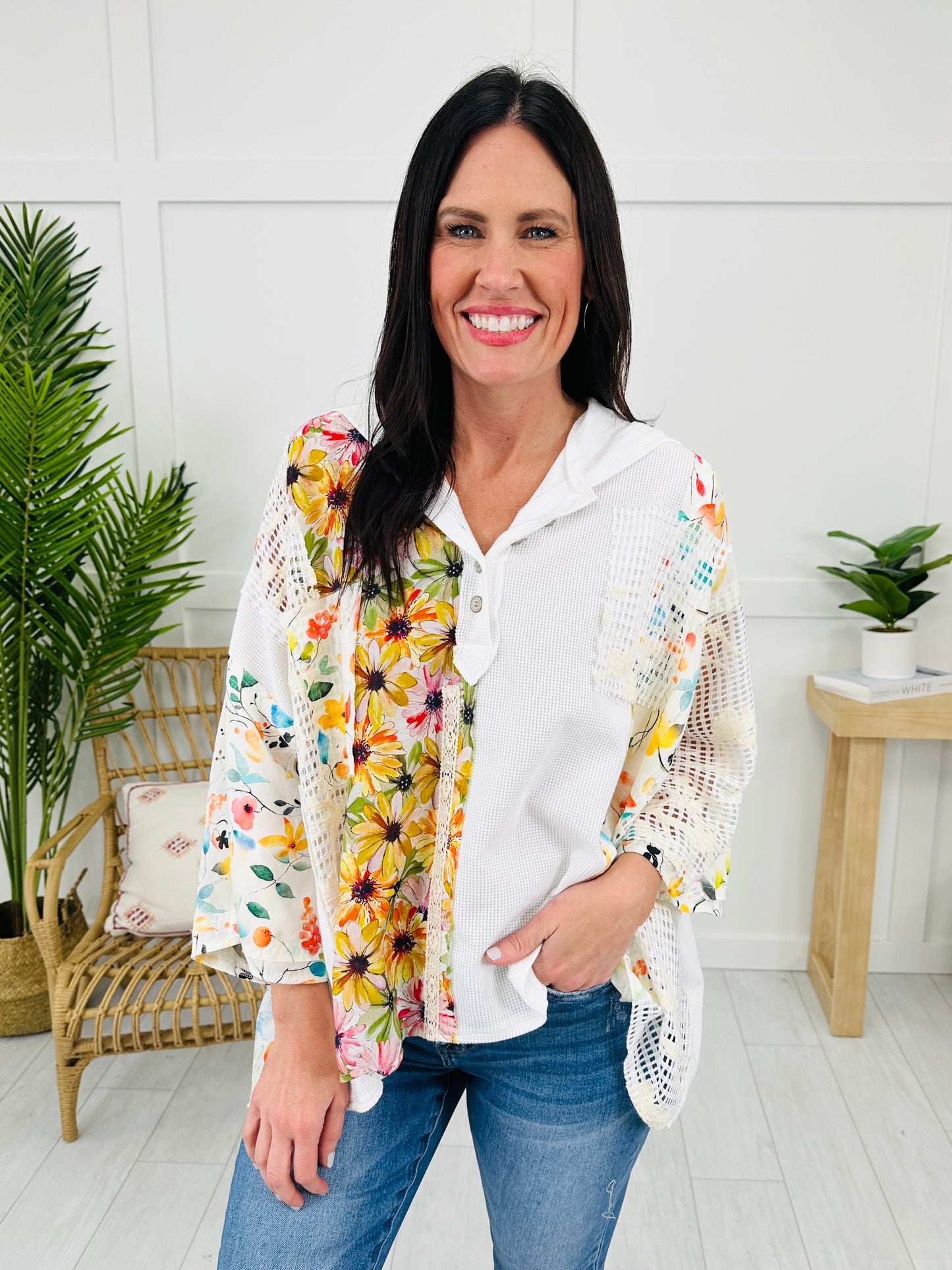 Serene Blossom Top In Ivory