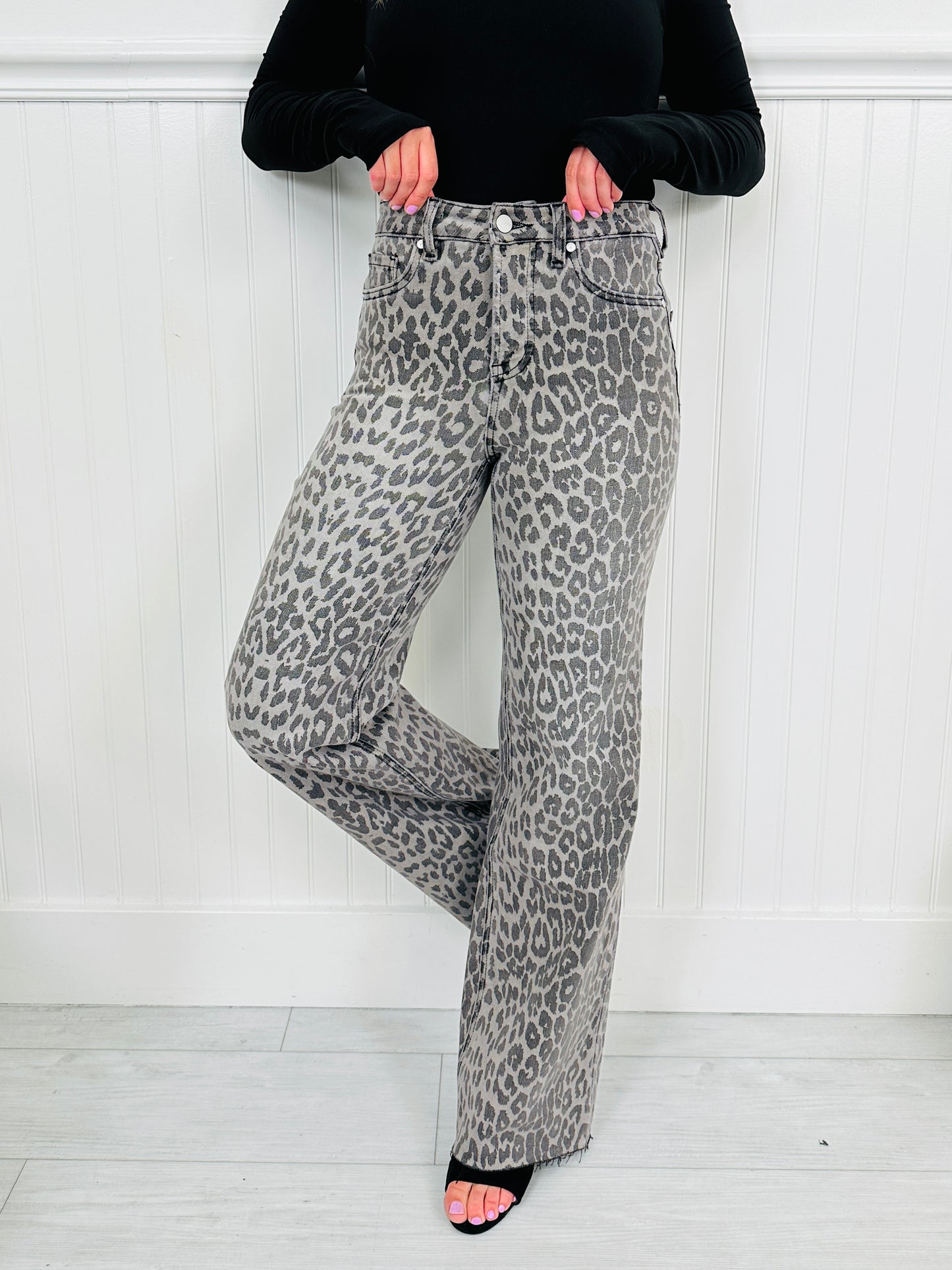 Wild Thing Tummy Control Grey Leopard Jeans