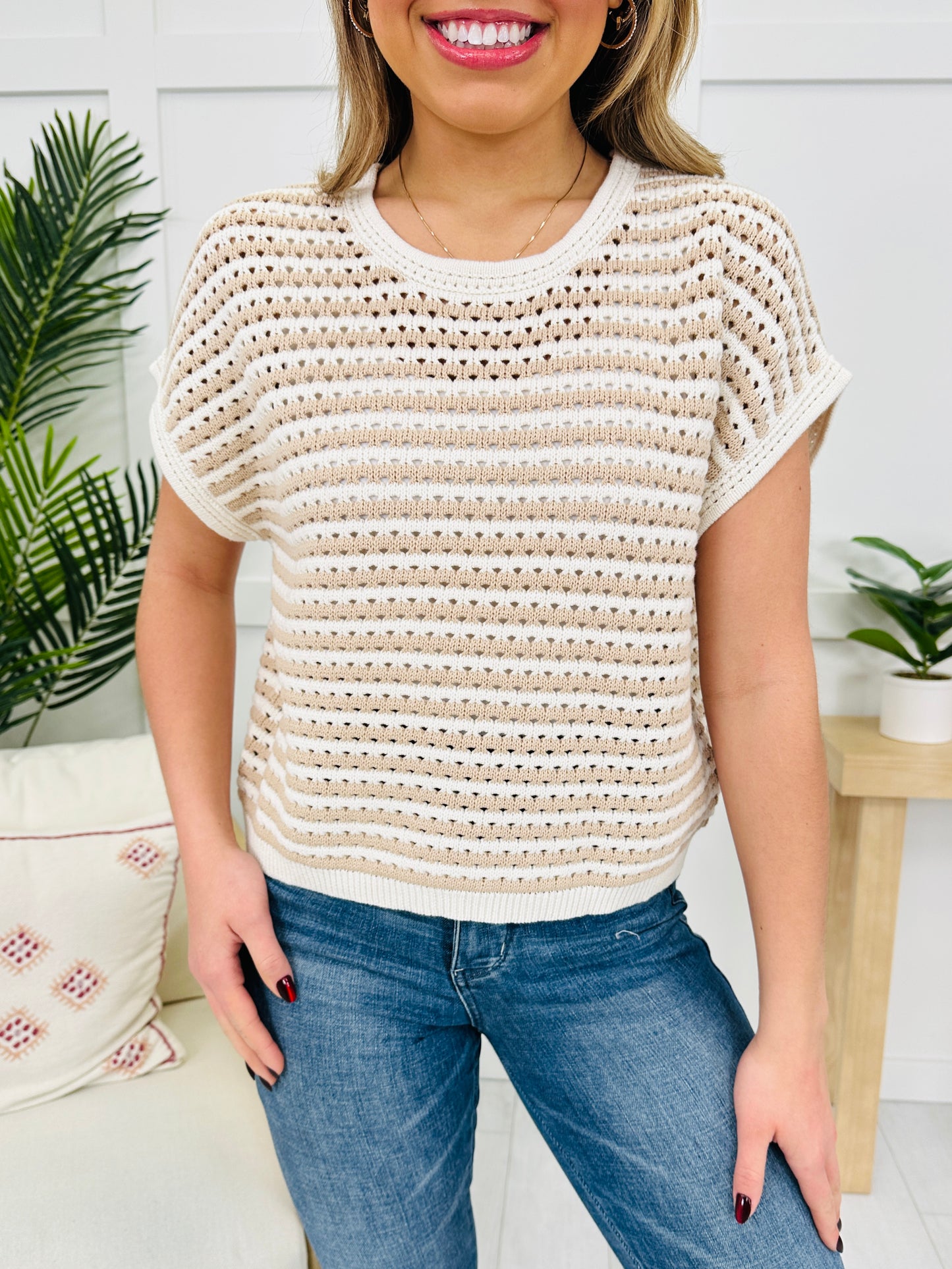 Parallel Perfection Top in Khaki