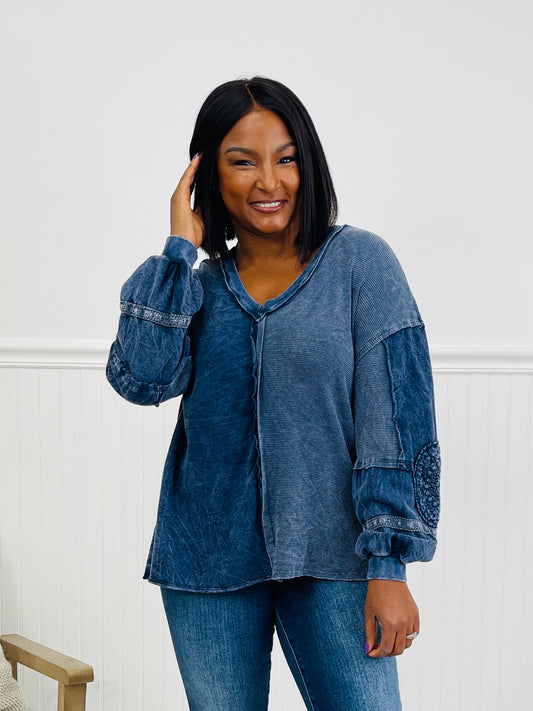 In My Arms Again Top In Navy