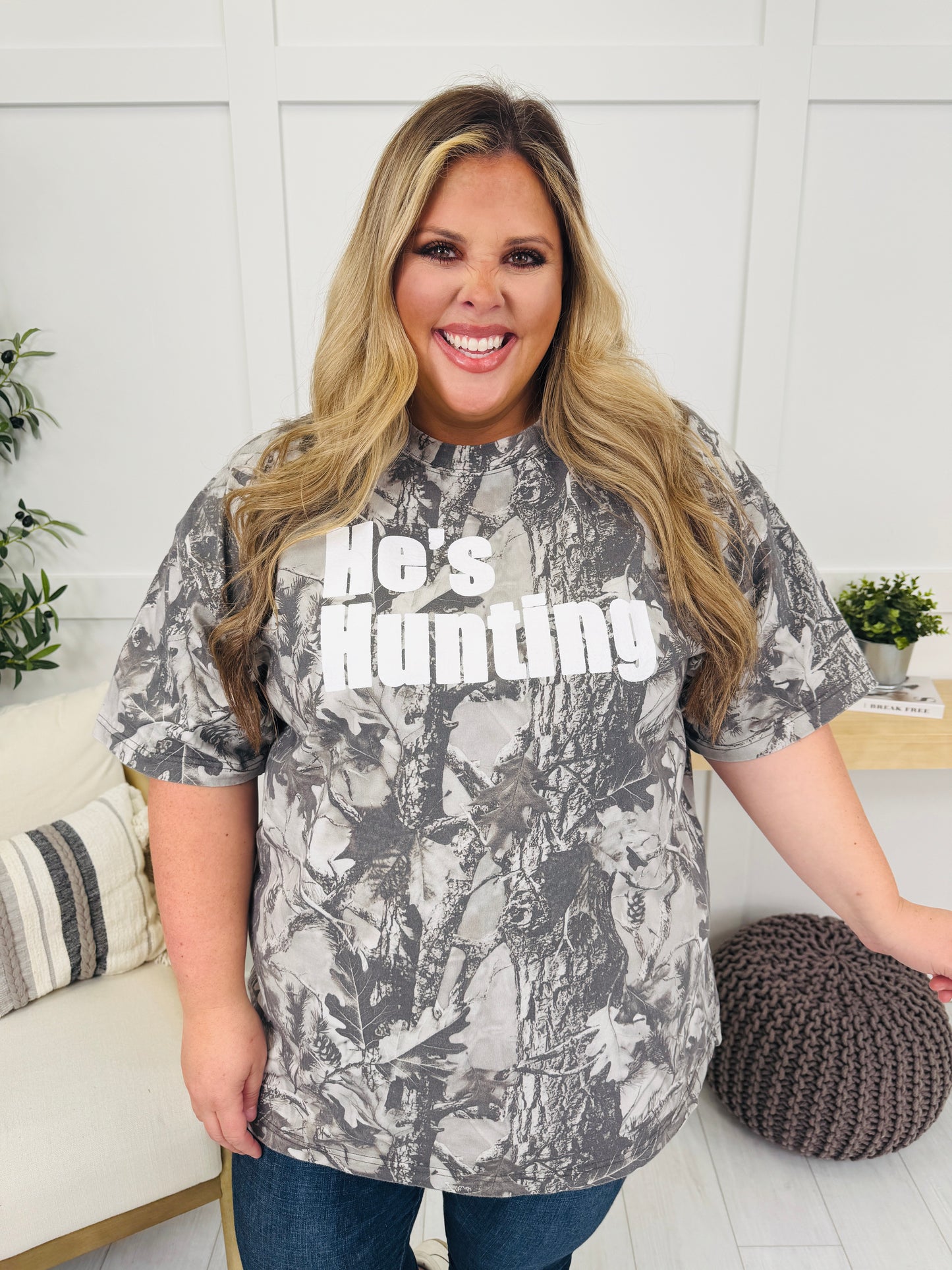 He's Hunting Camo Graphic Tee