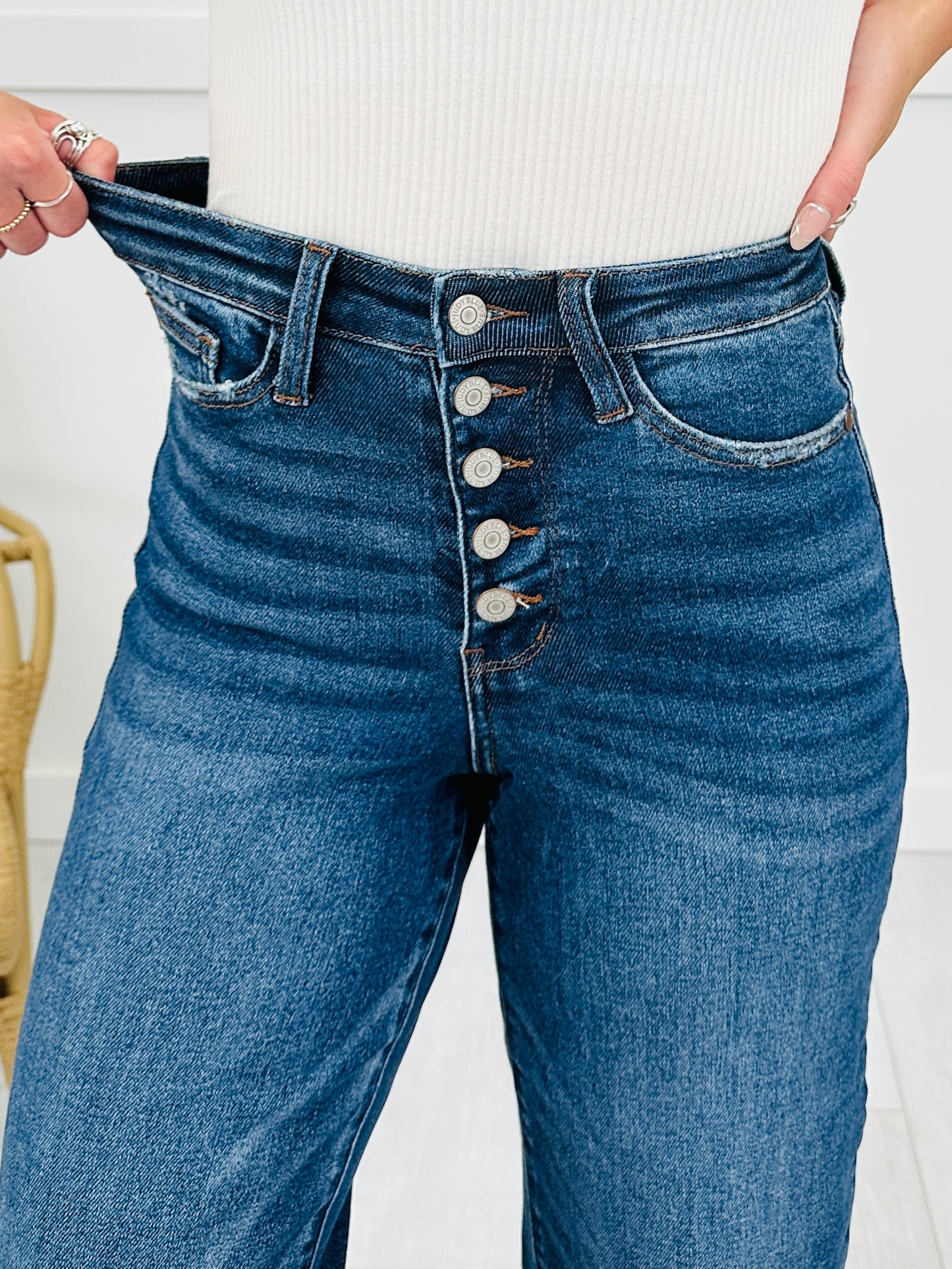 Judy Blue On The Fly Cropped Wide Leg Jeans