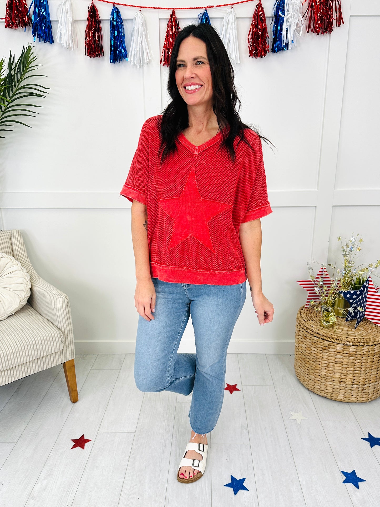 Americana All Star Top in Red
