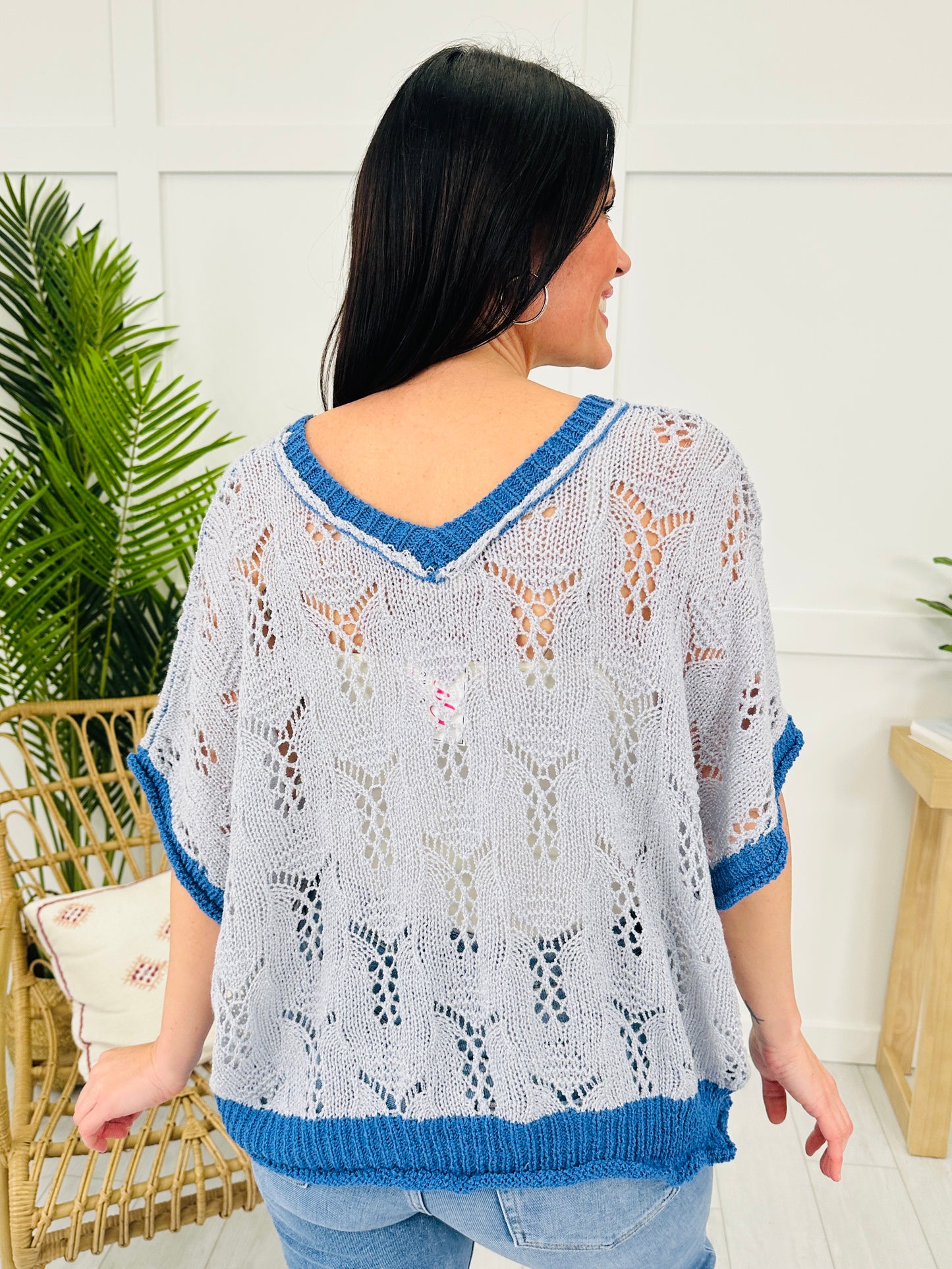 Poppy Paradise Top In Light Blue/Ultramarine