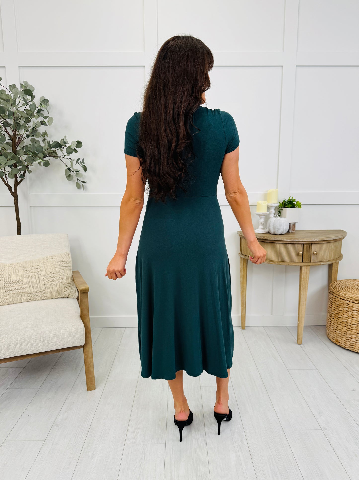 Enchanted Evening Dress In Hunter Green
