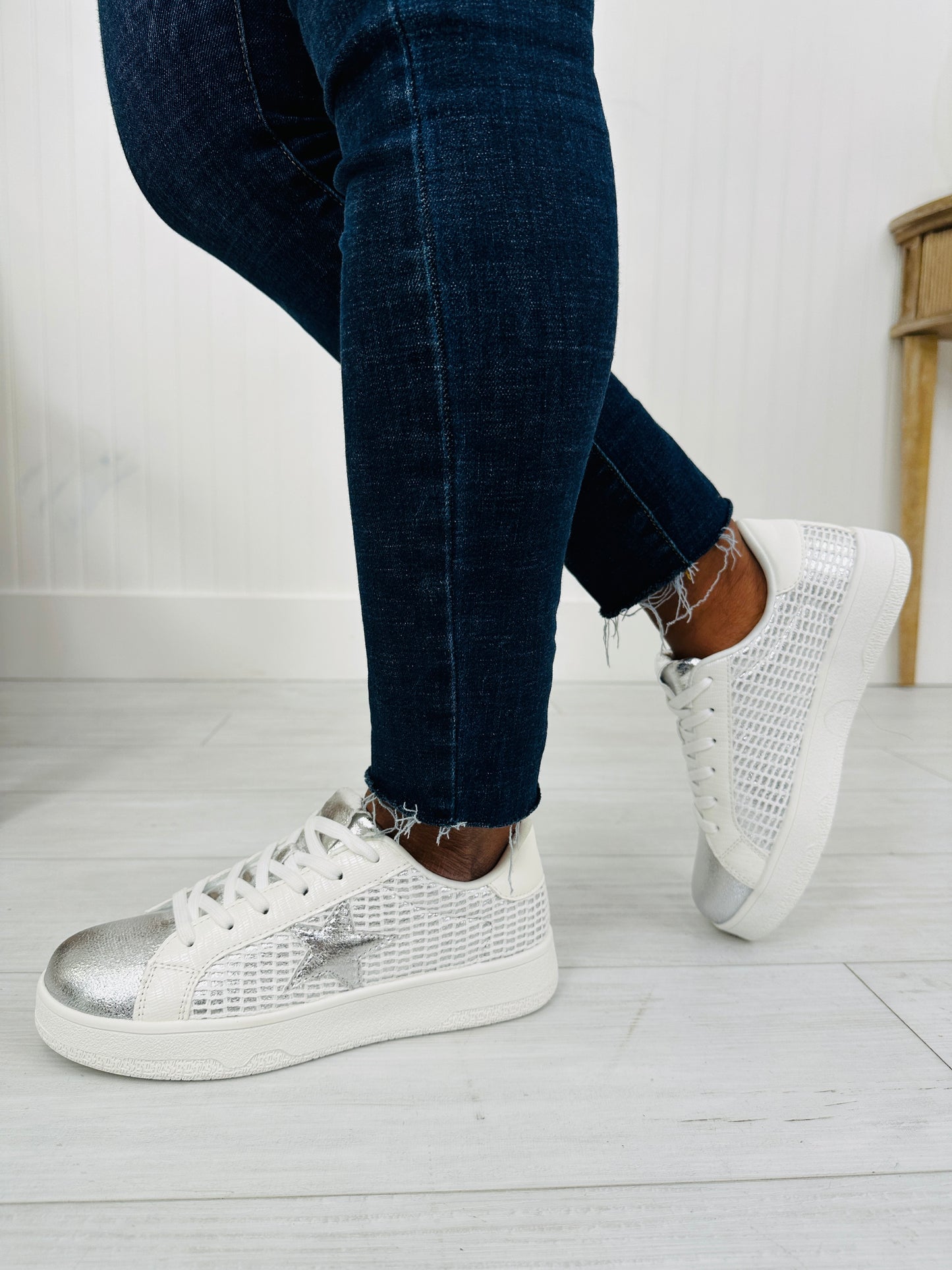 On The Bright Side Sneakers In Silver