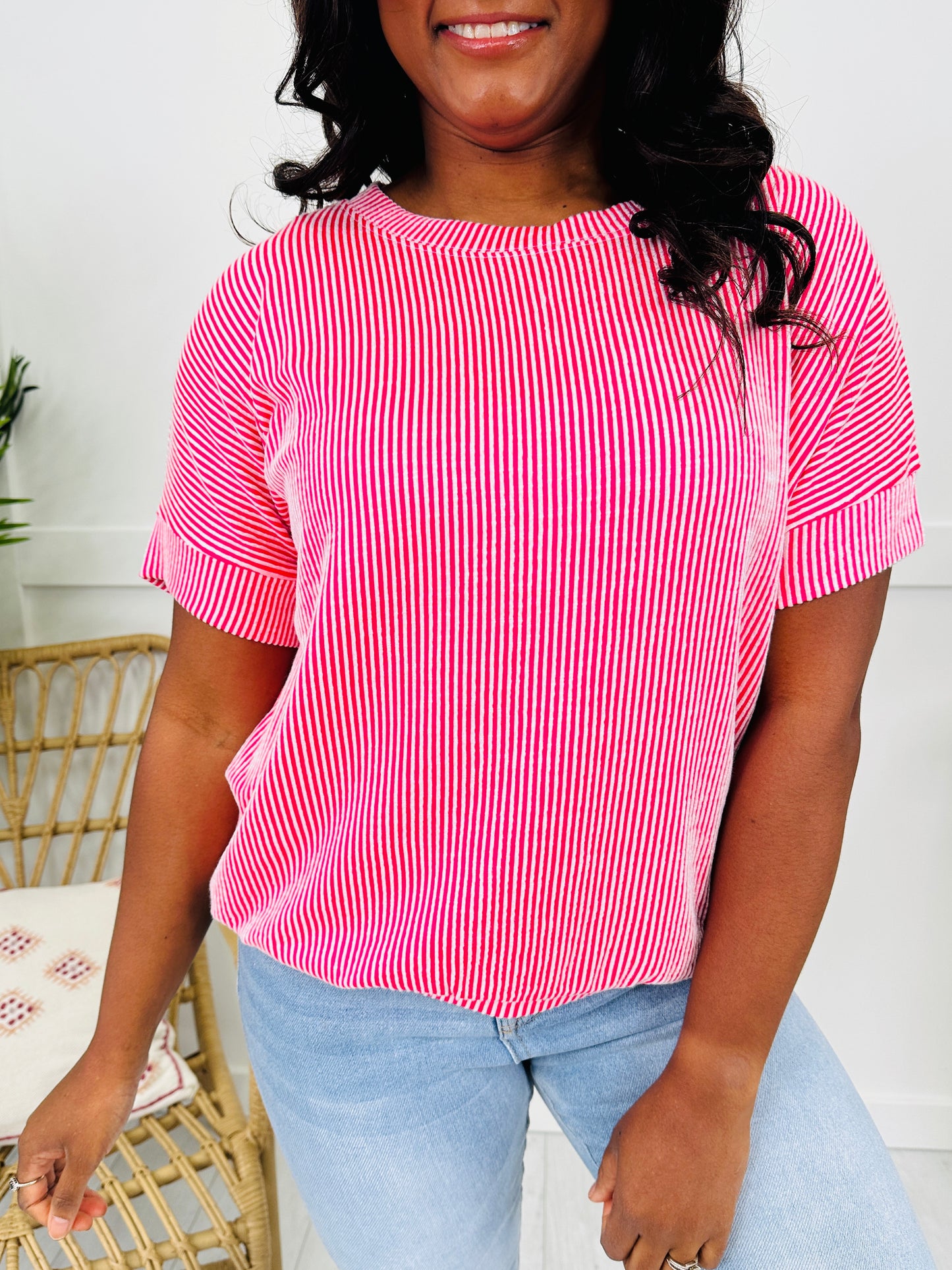 DOORBUSTER! Stripe Things First Top- Multiple Colors!