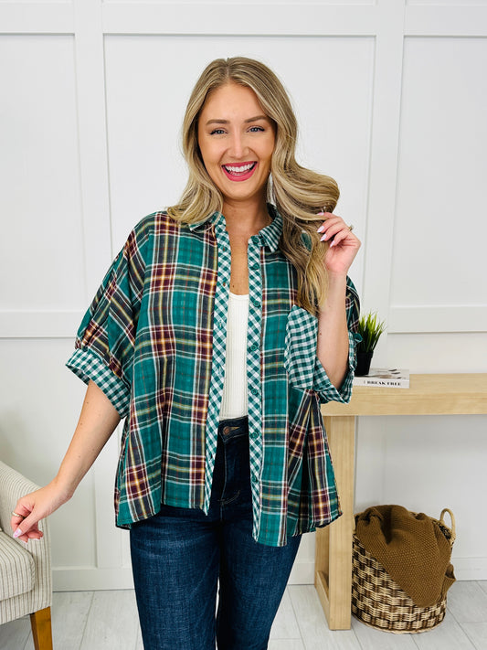 Pattern Play Top In Green