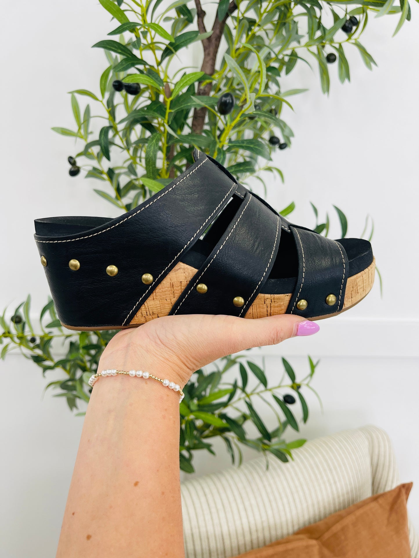 Studded Bliss Wedges In Black