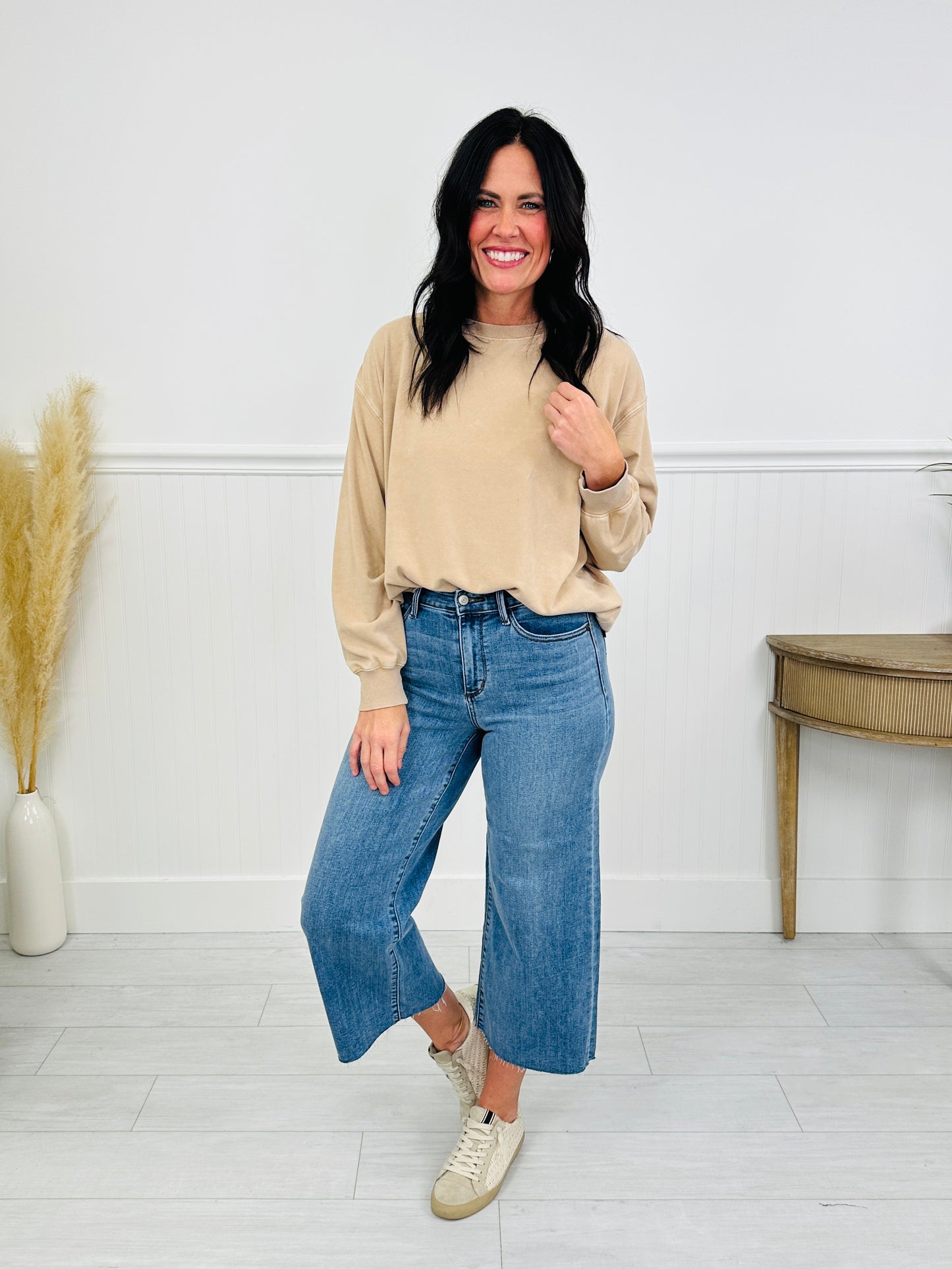 Judy Blue Anything Goes Wide Leg Cropped Jeans