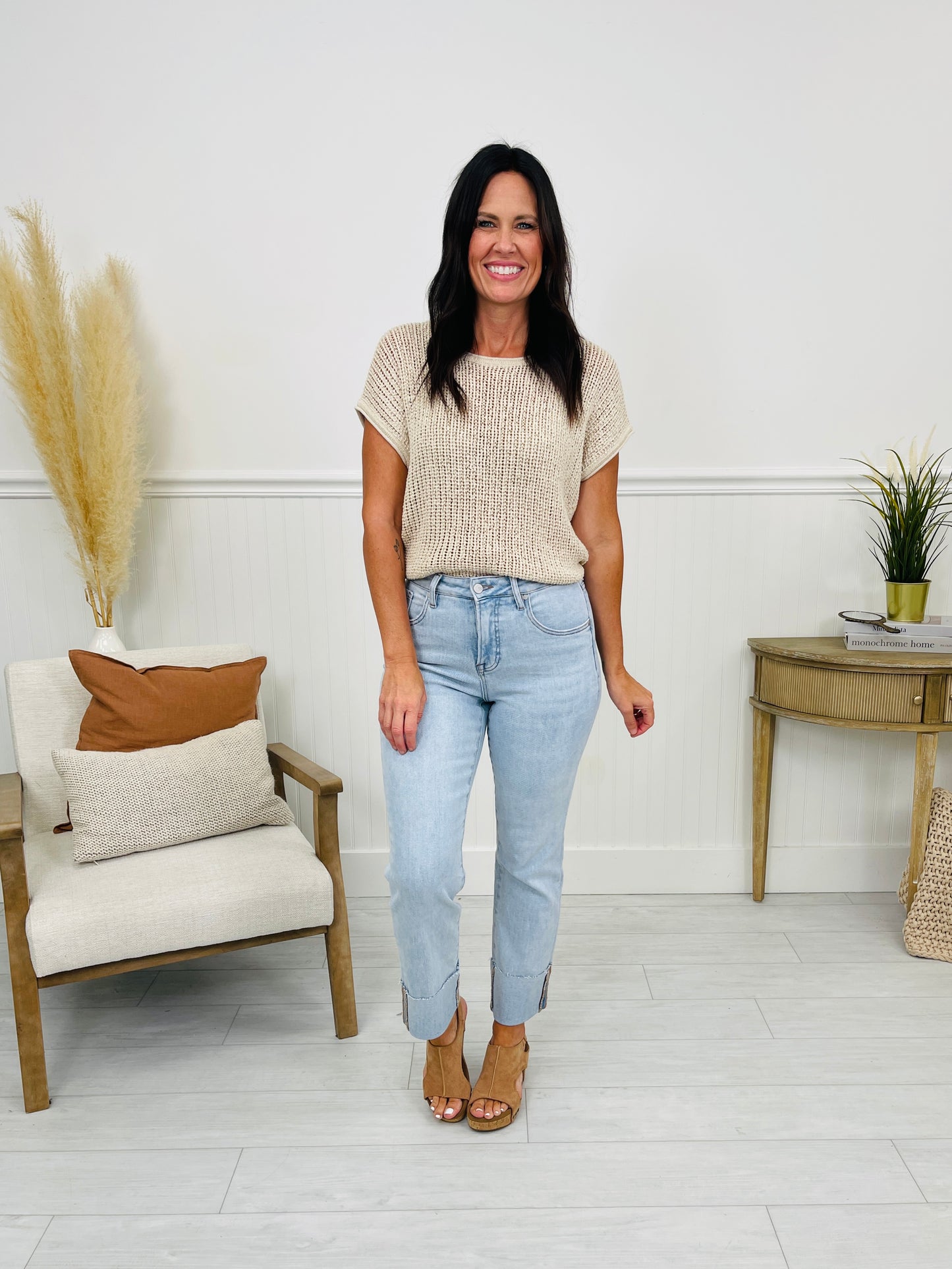 Crush On The Cuff Tummy Control Mom Jeans