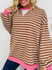 Stripe Story Pullover In Taupe