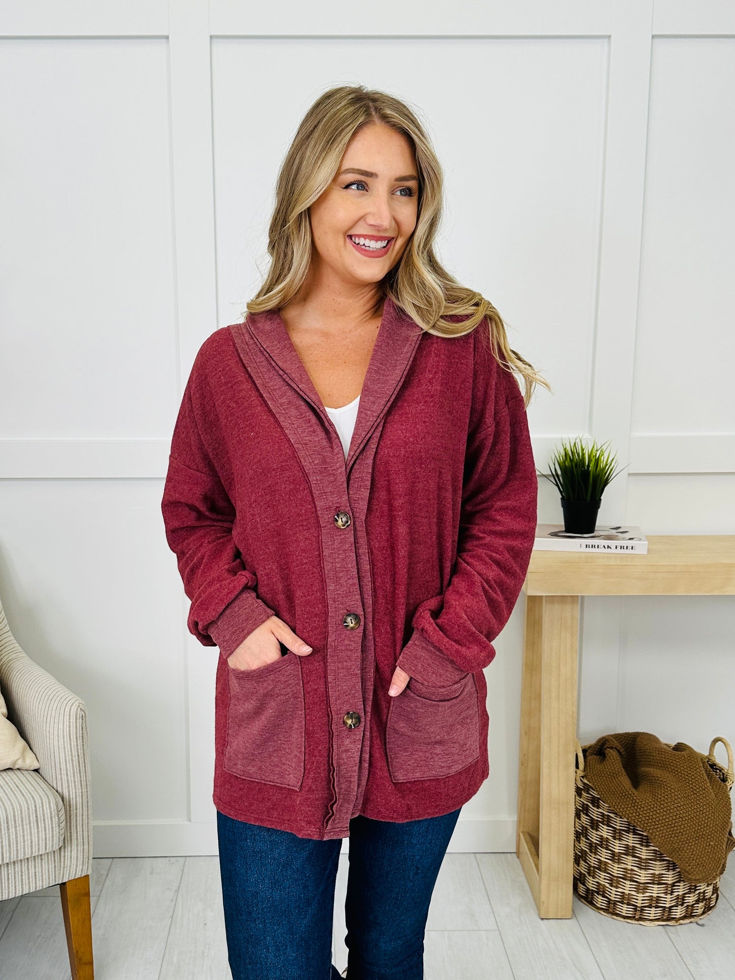 The Softest Goodbye Cardigan in Burgundy