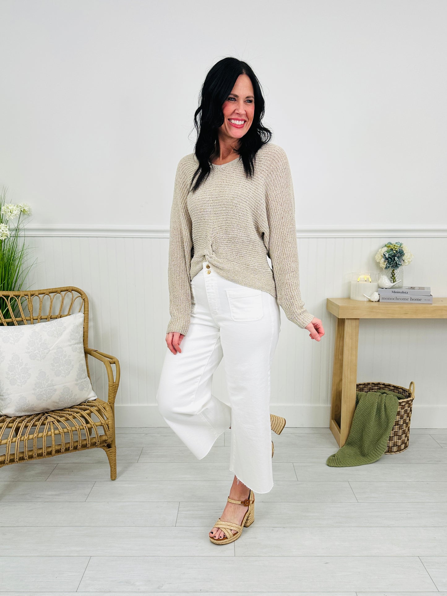 Judy Blue Whispers of White Wide Leg Cropped Jeans