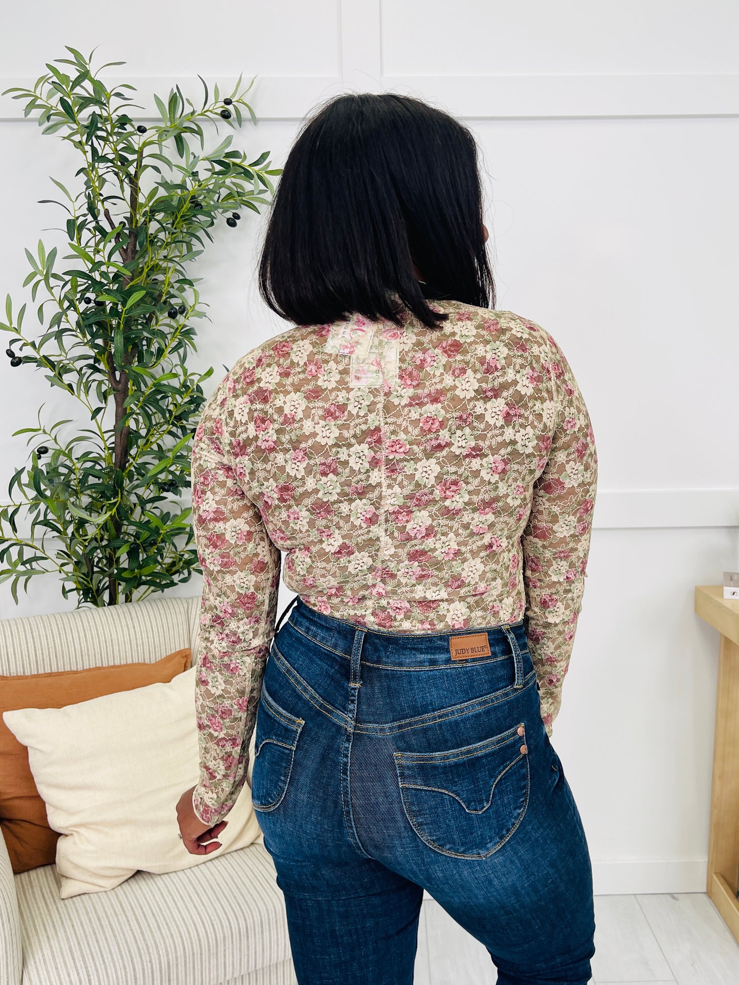 Sheer Fascination Top in Beige Floral