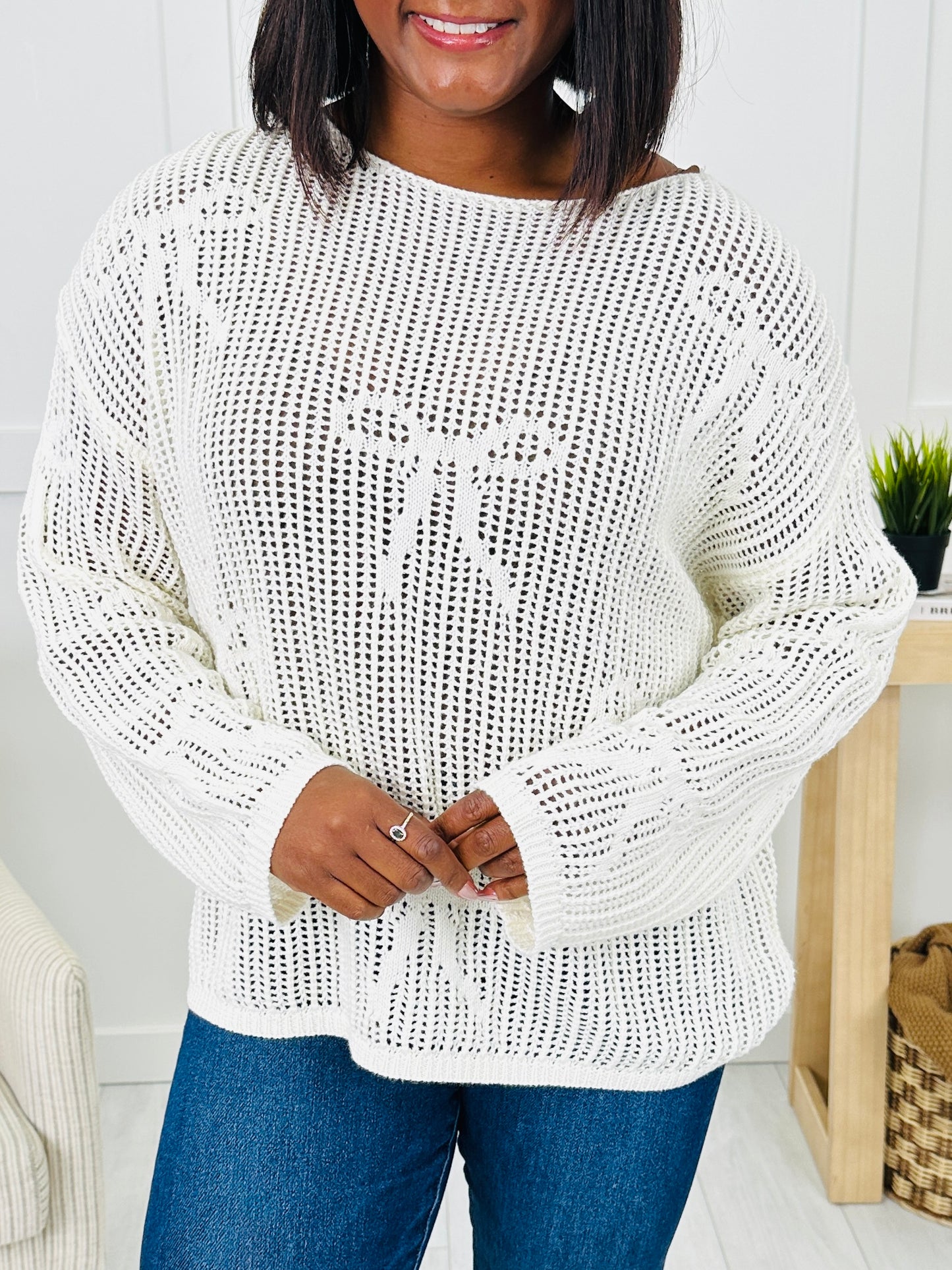 Ribbon Theory Sweater in Ivory