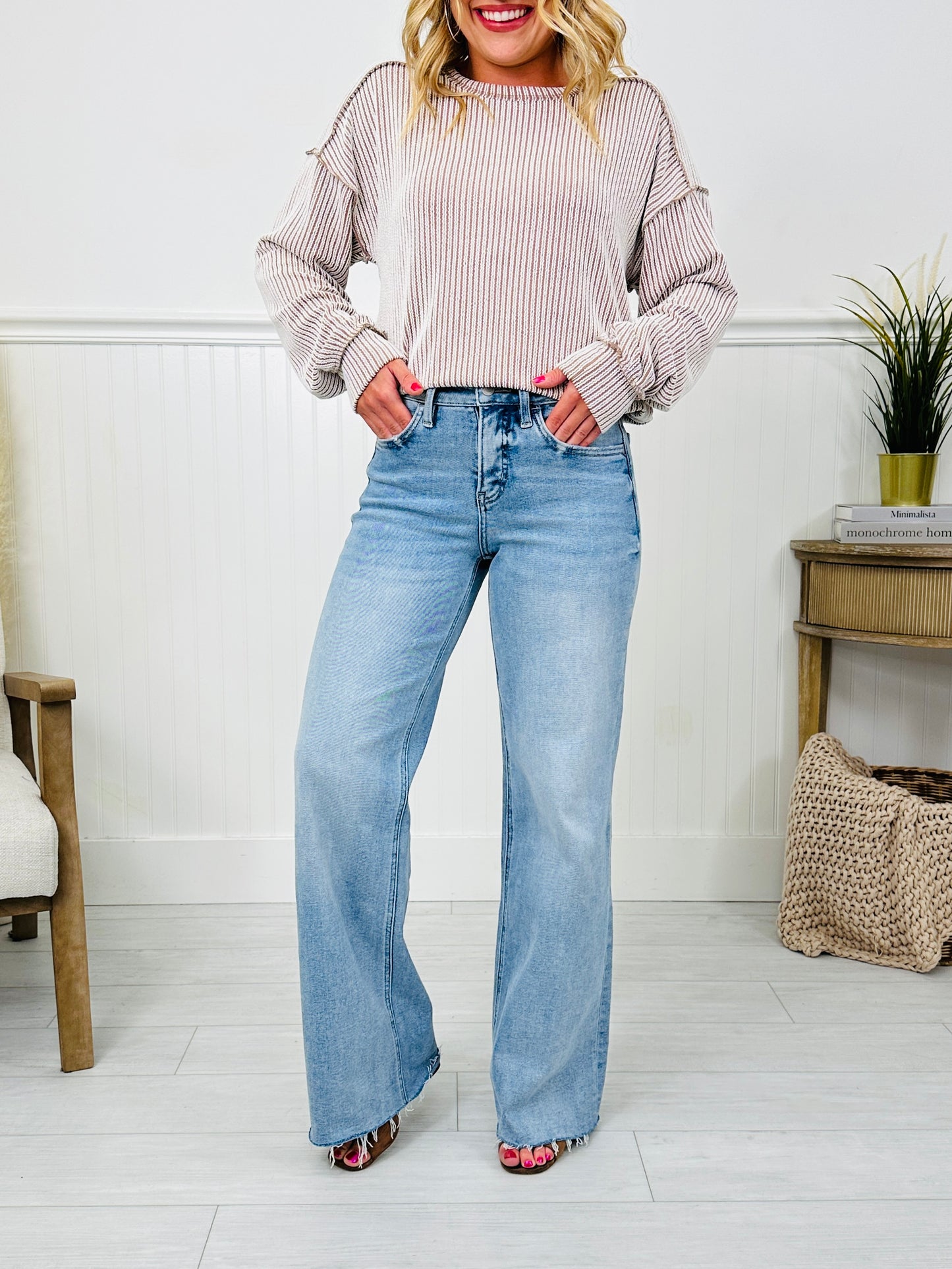 Power Moves Tummy Control Slim Wide Leg Jeans