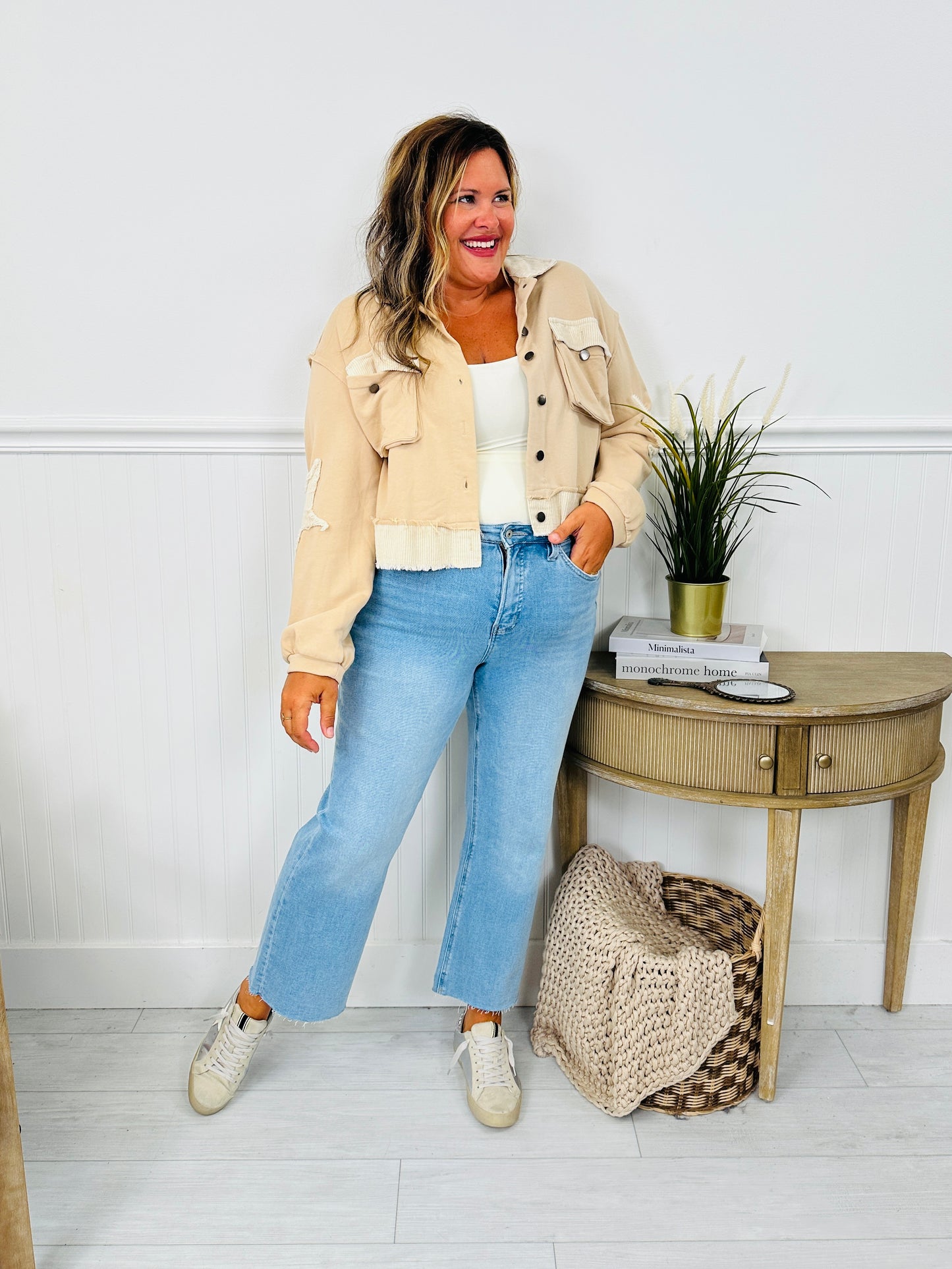 Time To Unwind Cropped Slim Fit Wide Leg Jeans